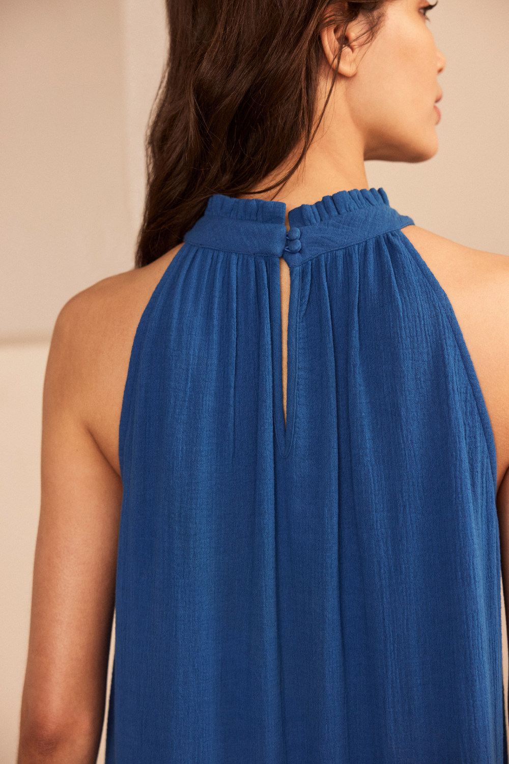Hattie Tiered Halter Dress - Cobalt - Eleven Loves