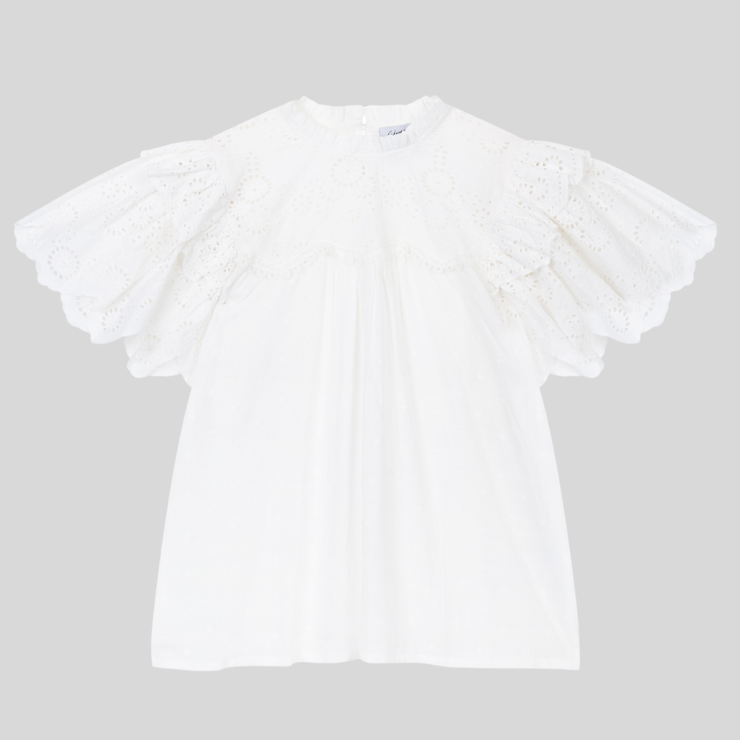 white organic cotton blouse sustainable eleven loves ellen loves 11loves