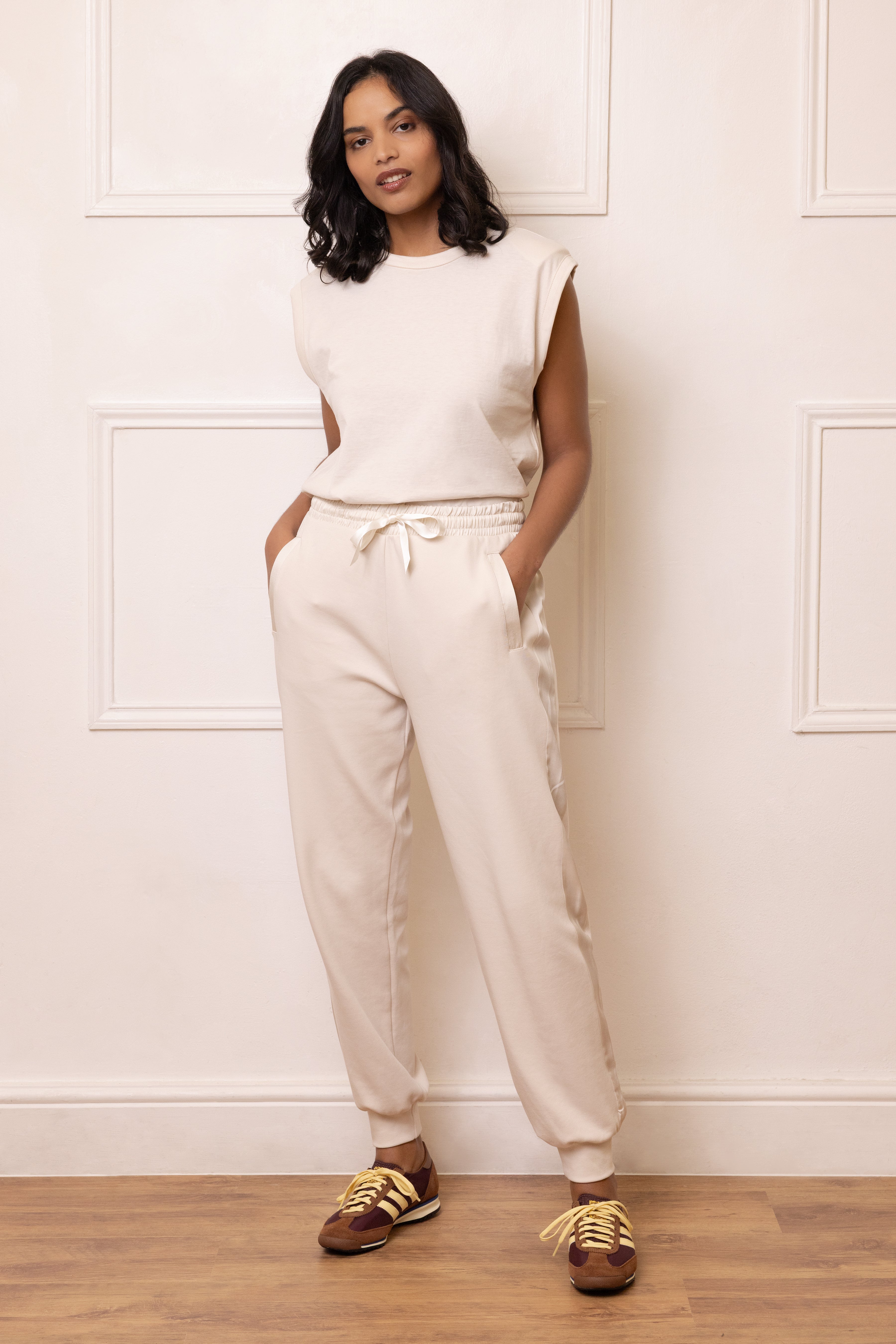 Perfect Side Stripe Joggers - Vanilla - Eleven Loves