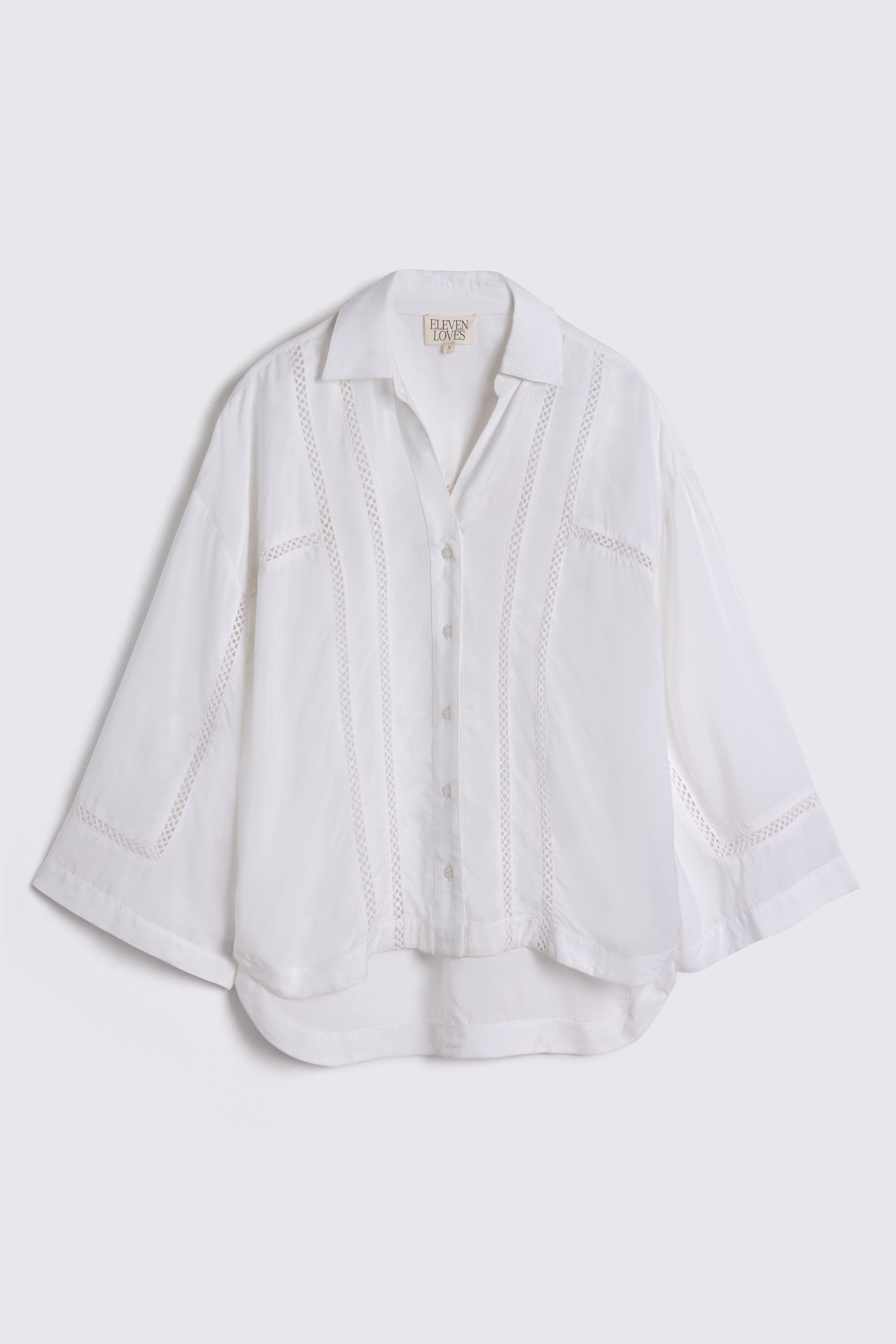 Verona Volume Shirt Ivory on white background