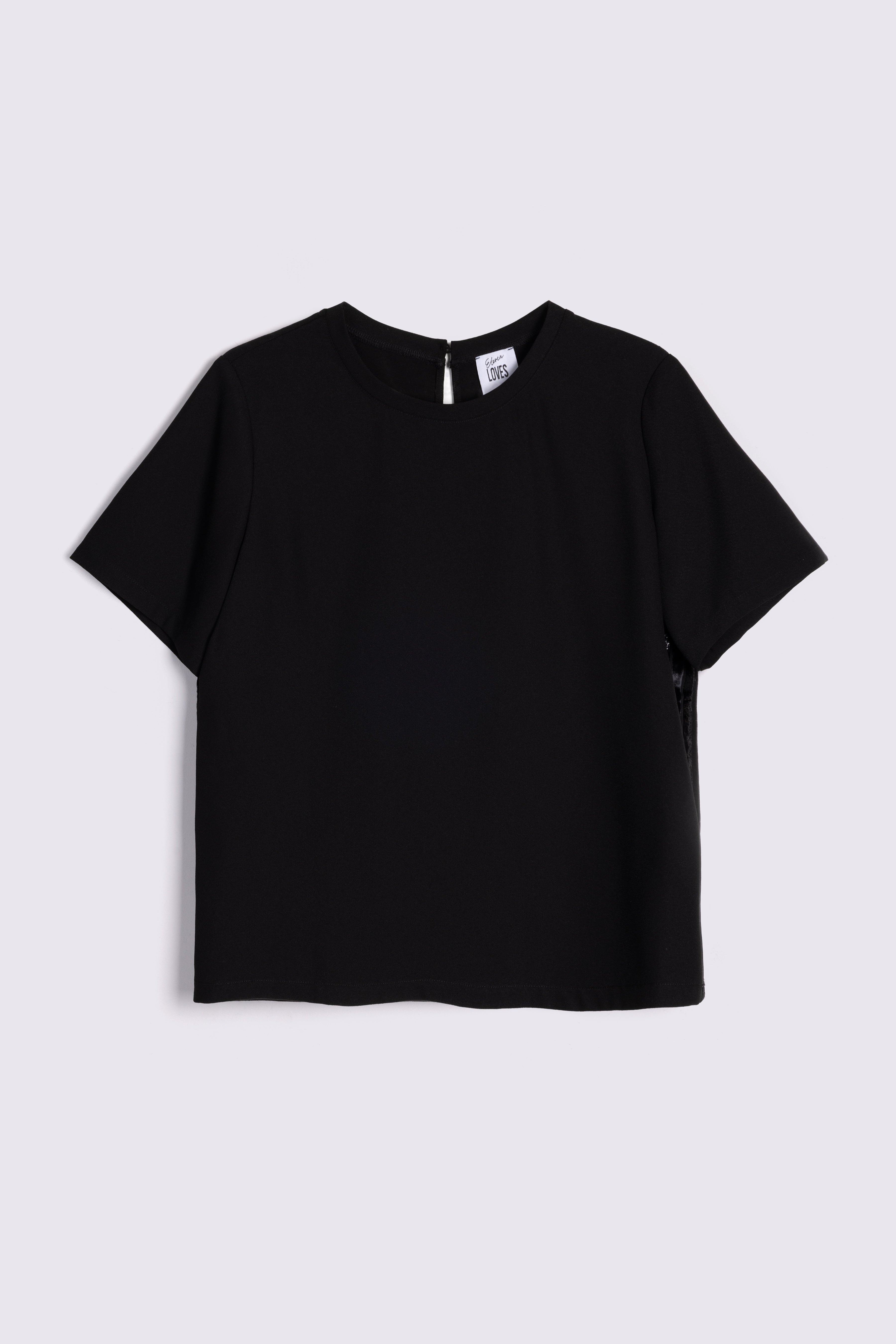 Winnie Lurex Side Stripe T-Shirt - Black