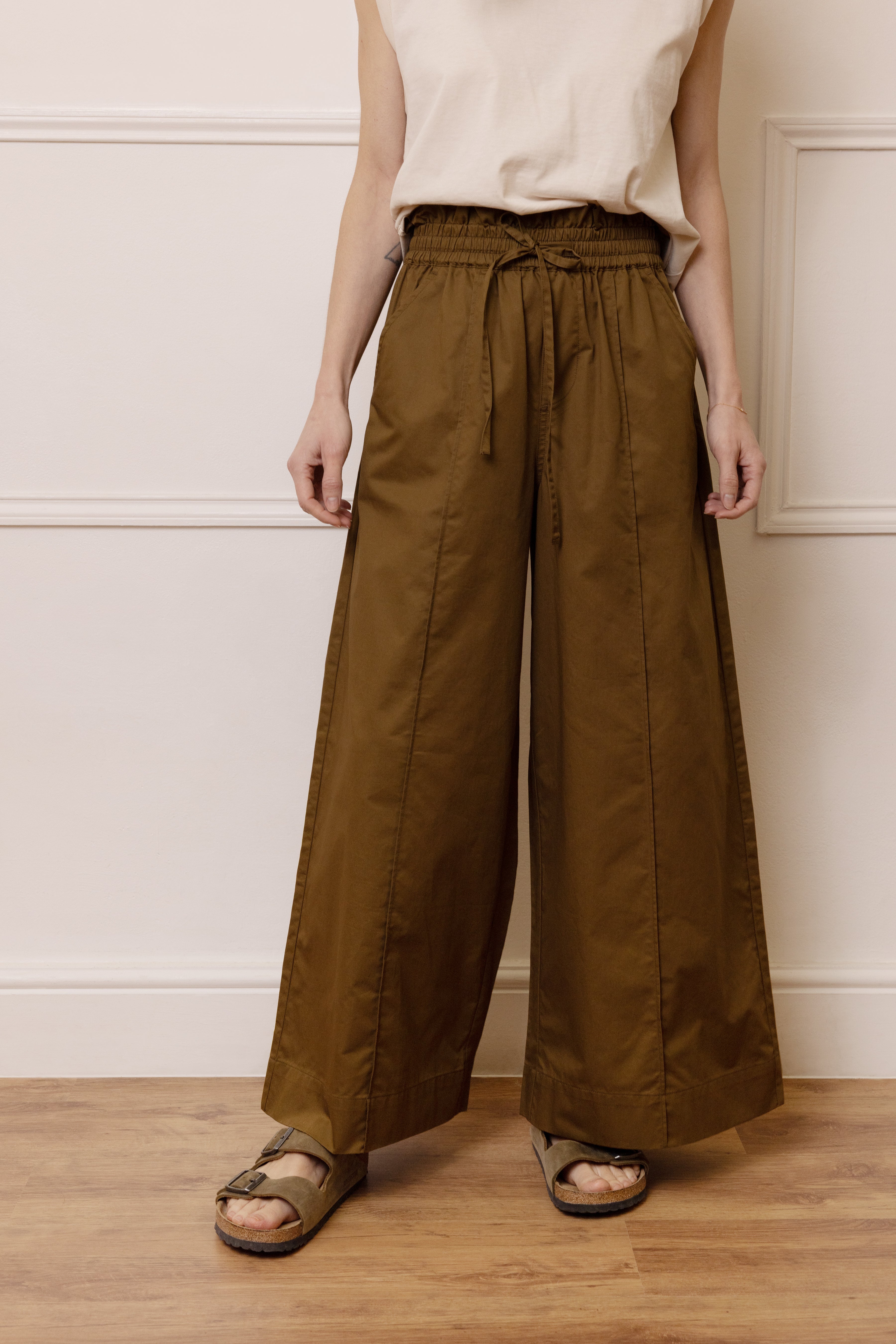 Eliza Wide Leg Trousers - Sand - Eleven Loves