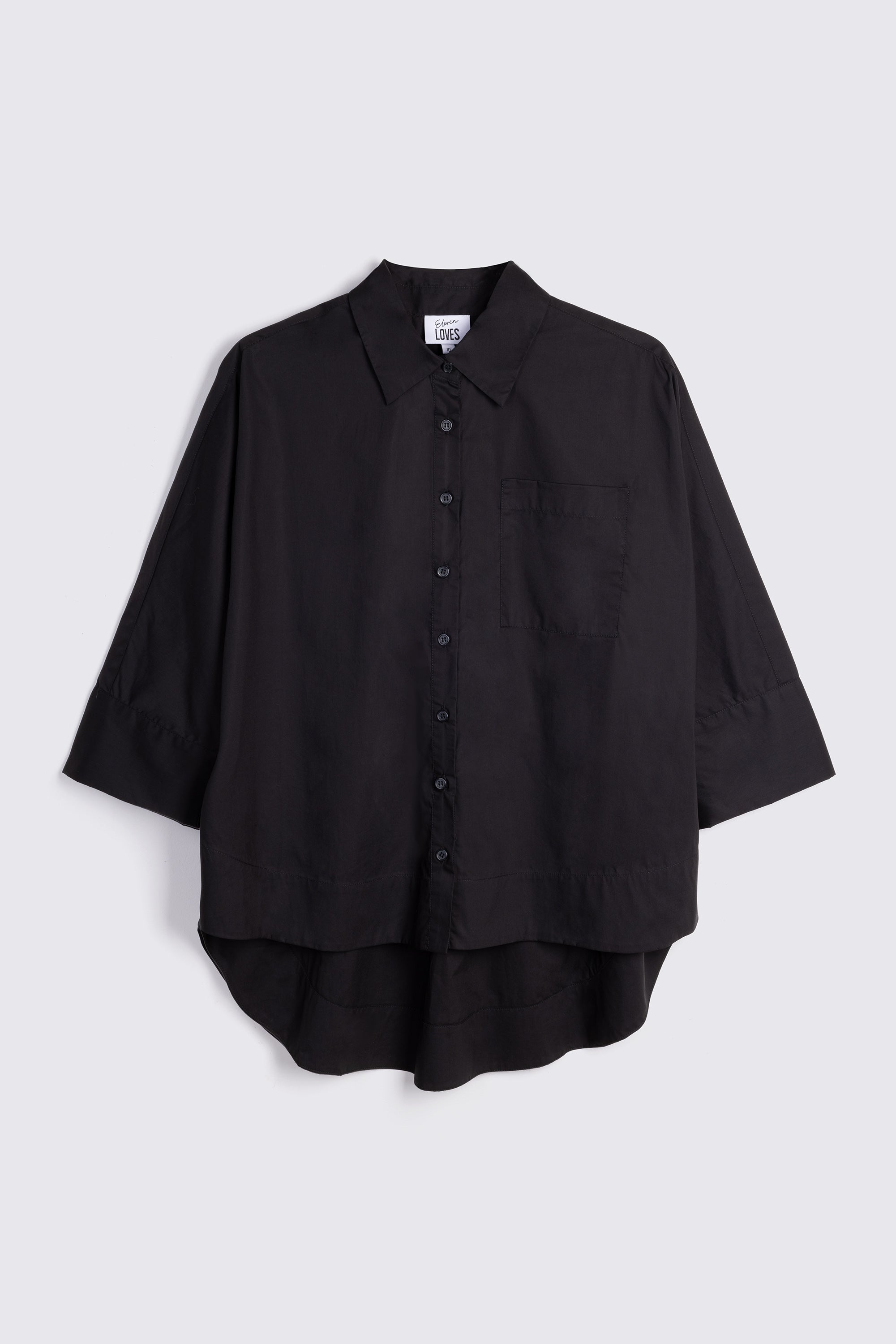black cotton shirt on white background