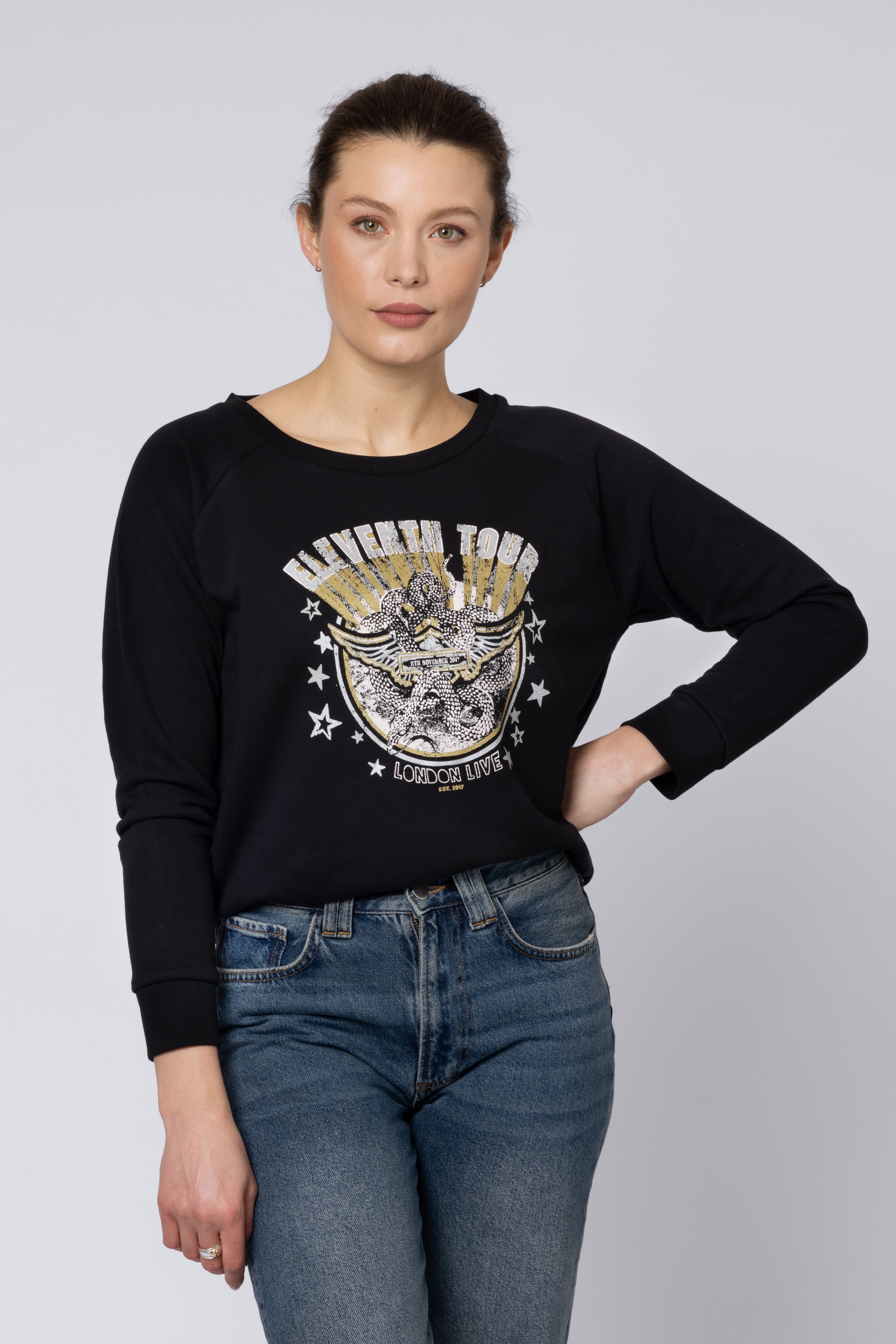 SNAKE TOUR SWEATSHIRT BLACK ELEVEN LOVES 11LOVES ELLEN LOVES