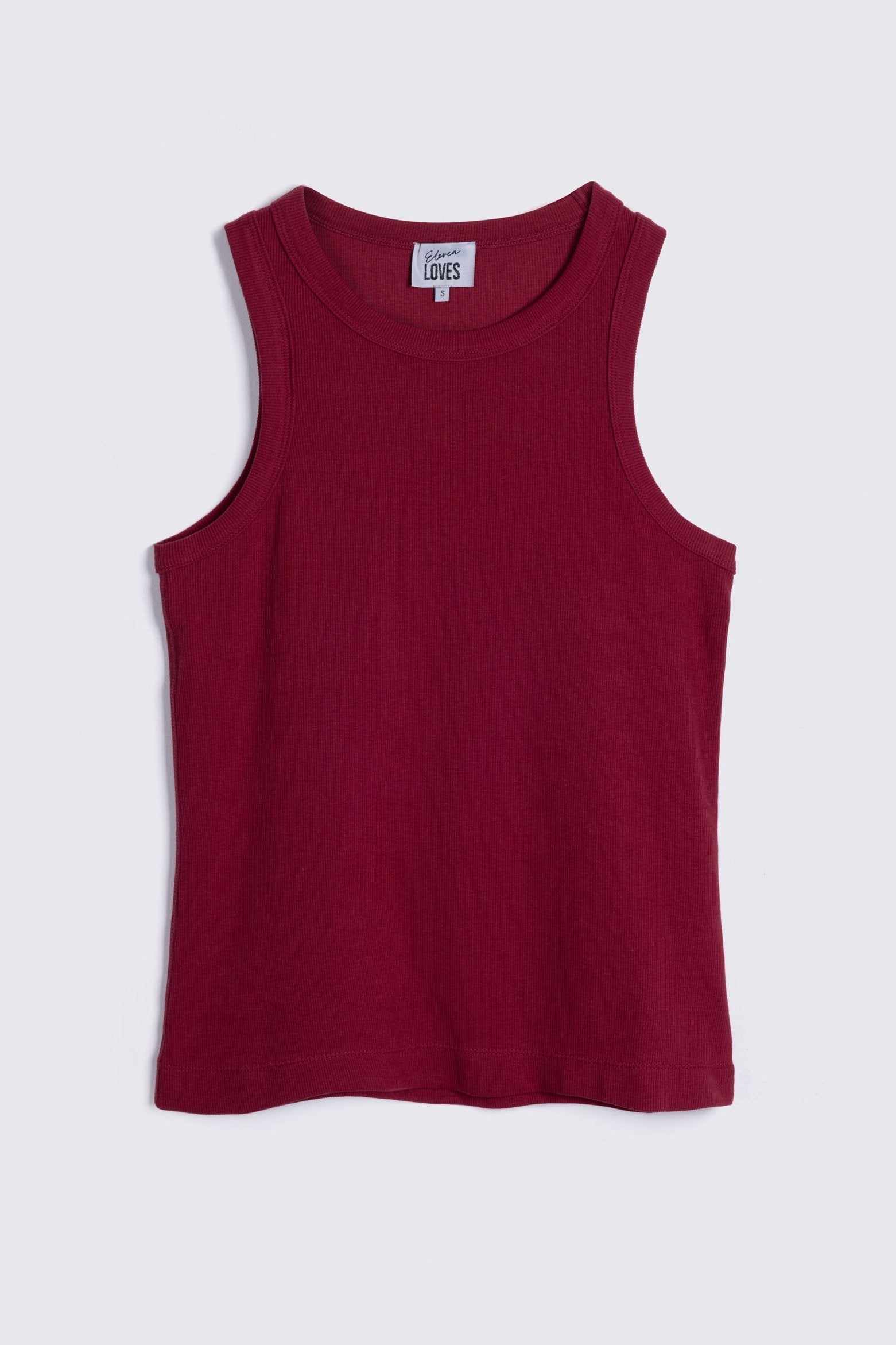 Maya Rib Jersey Vest - Burgundy - Eleven Loves