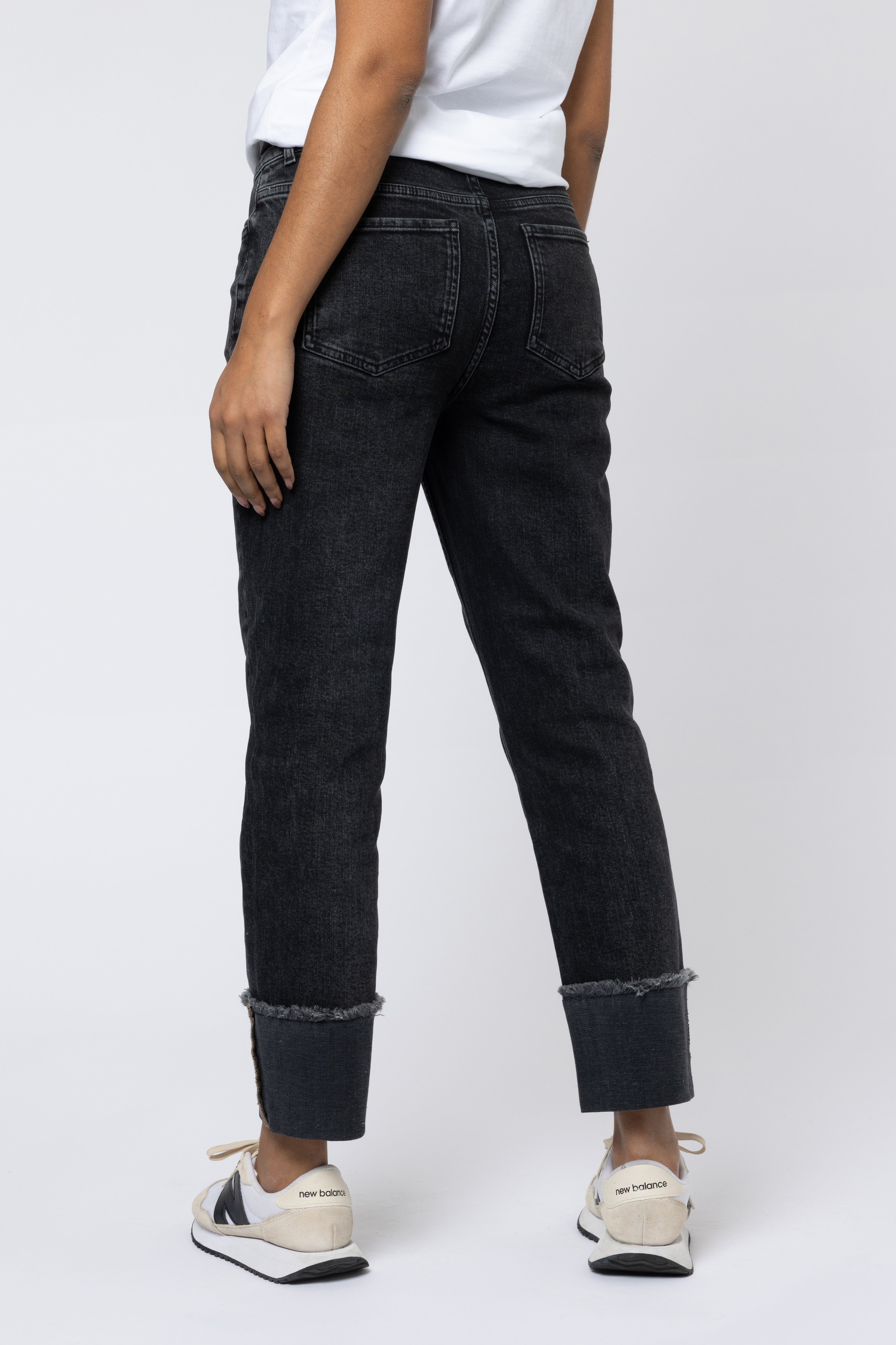 Eleven Loves washed black straight leg jeans