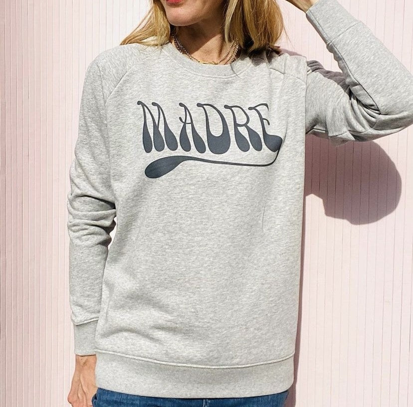 Eleven Loves elevenloves 11 Loves ellenloves grey sweatshirt madre sweatshirt grey