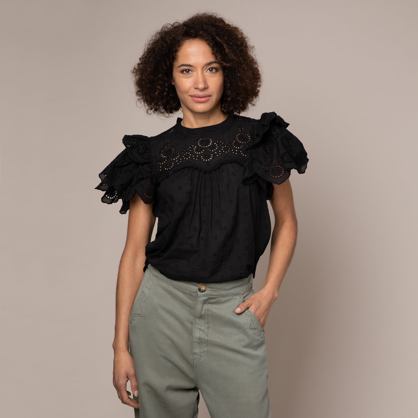 black broderie blouse Eleven Loves ellen loves 11loves sustainable blouse