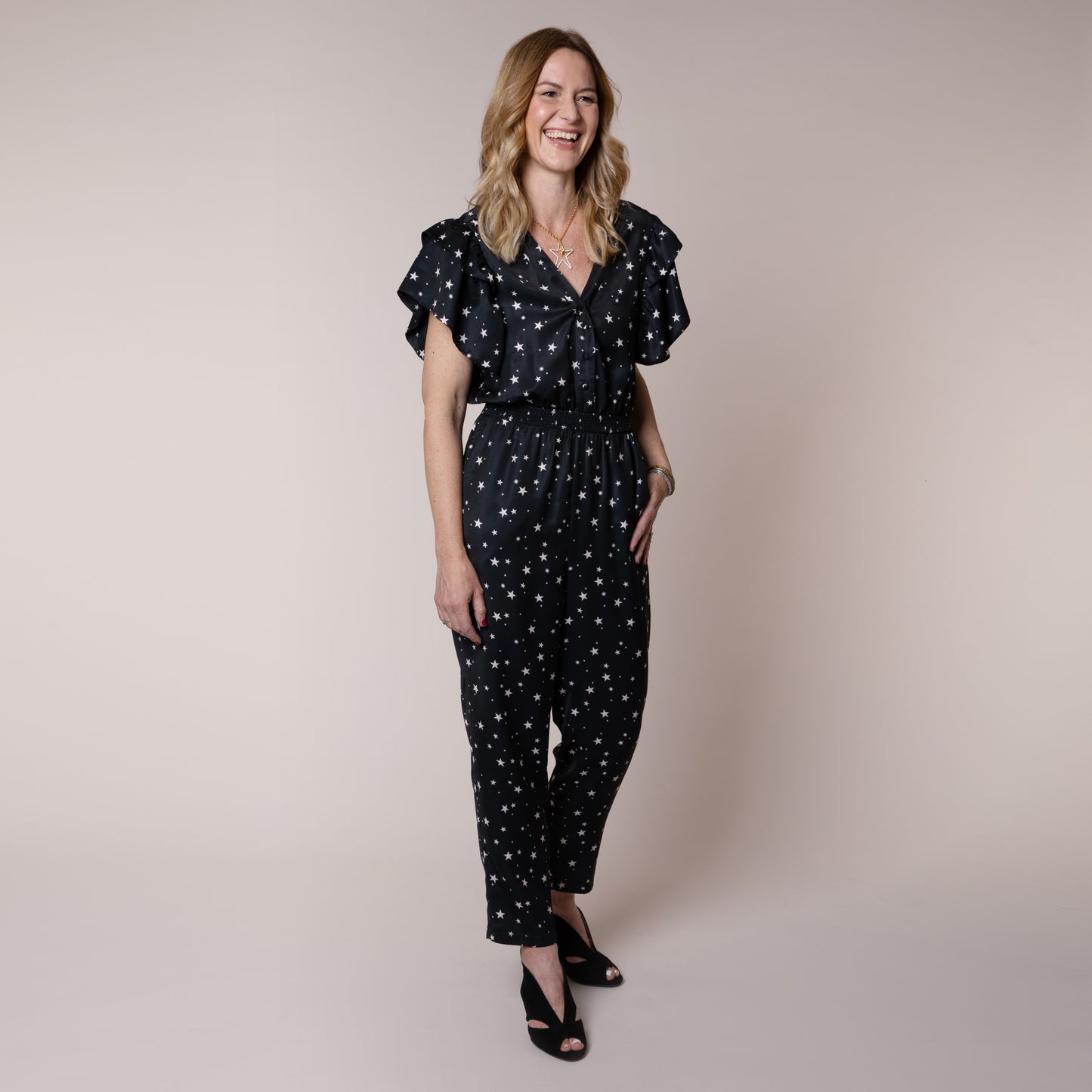 jumpsuit satin star print Eleven Loves silk jumpsuit satin star print Eleven Loves eleven loves elevenloves 11loves ellenloves