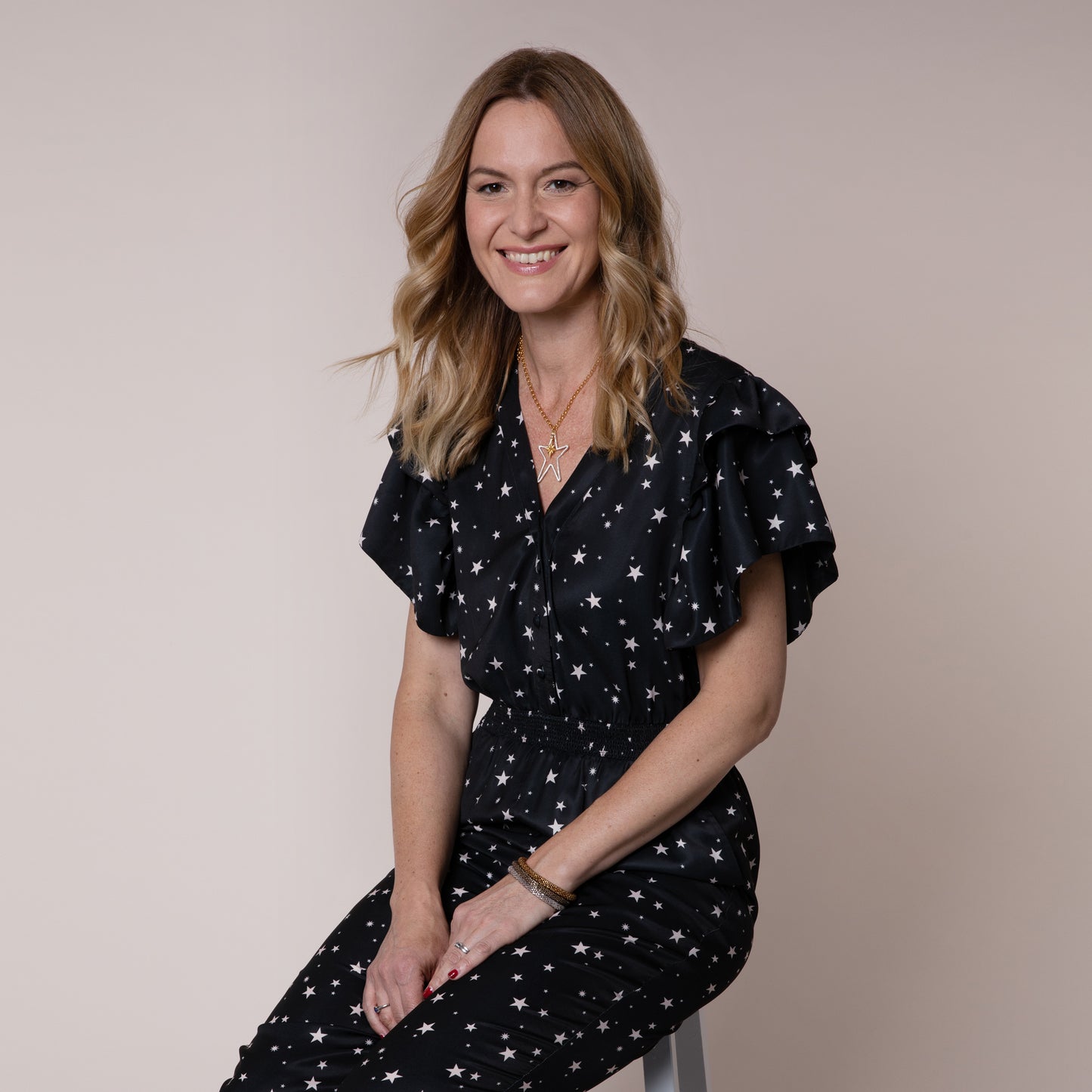 silk jumpsuit satin star print Eleven Loves silk jumpsuit satin star print Eleven Loves eleven loves elevenloves 11loves ellenloves