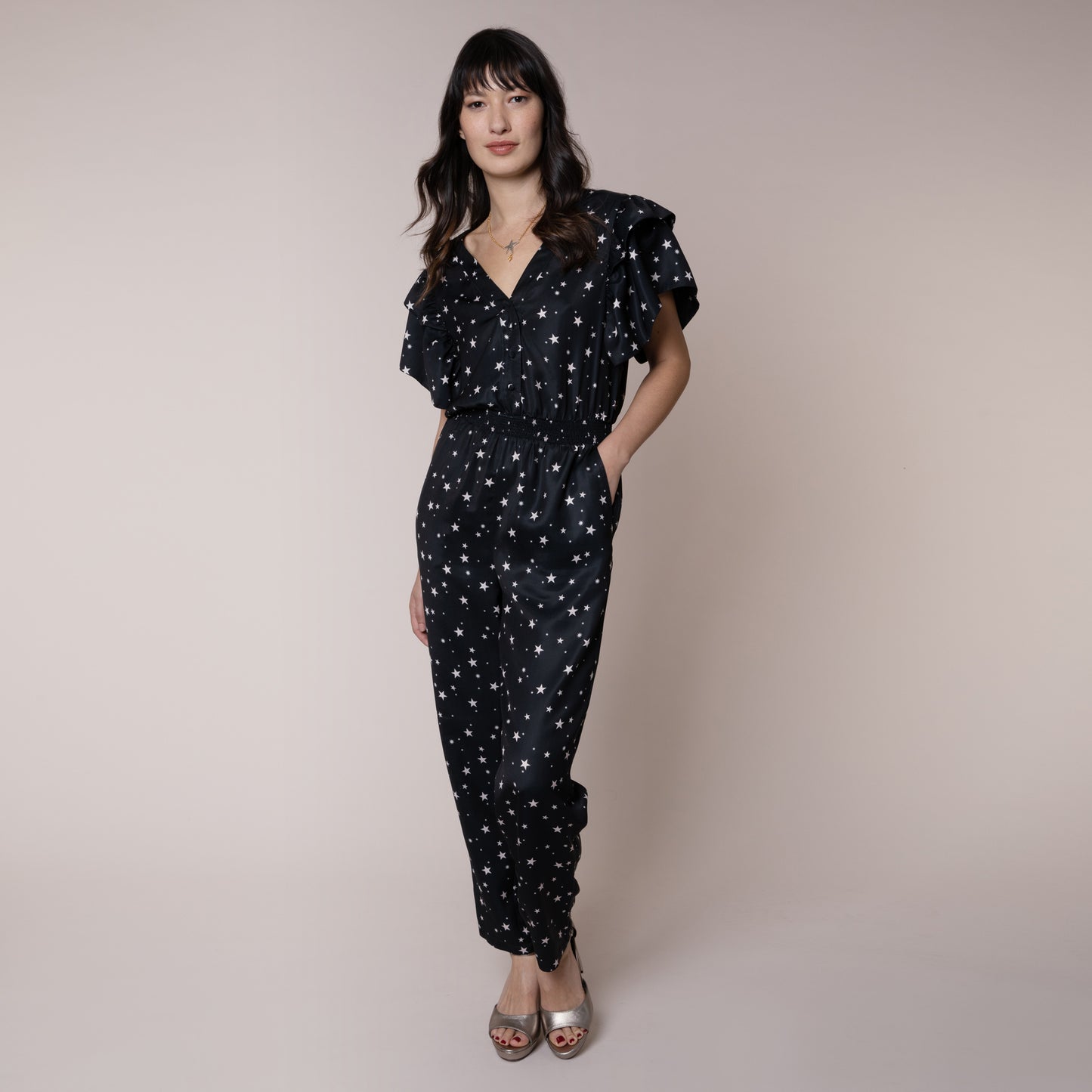 silk jumpsuit satin star print Eleven Loves eleven loves elevenloves 11loves ellenloves