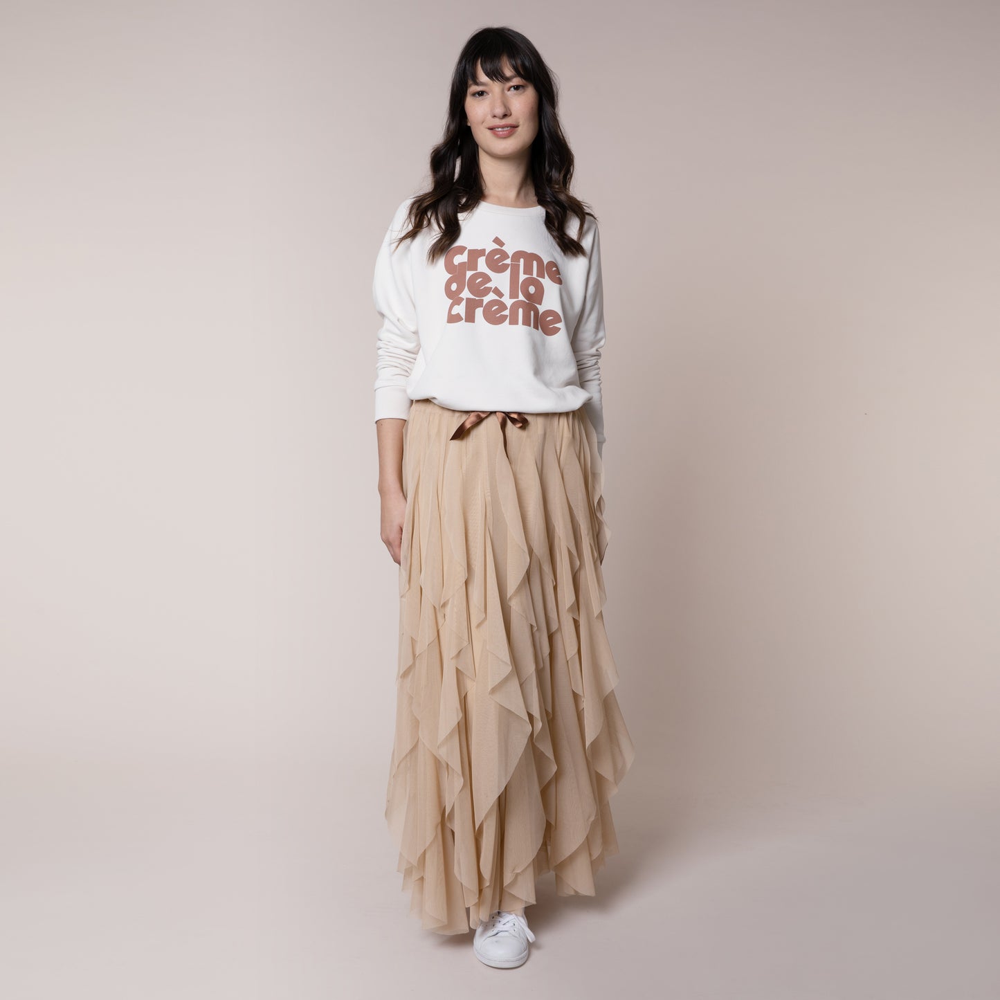 creme de la creme sweatshirt eleven loves Creme de la Creme sweatshirt vintage white 100% organic cotton eleven loves ellen loves 11loves sustainable