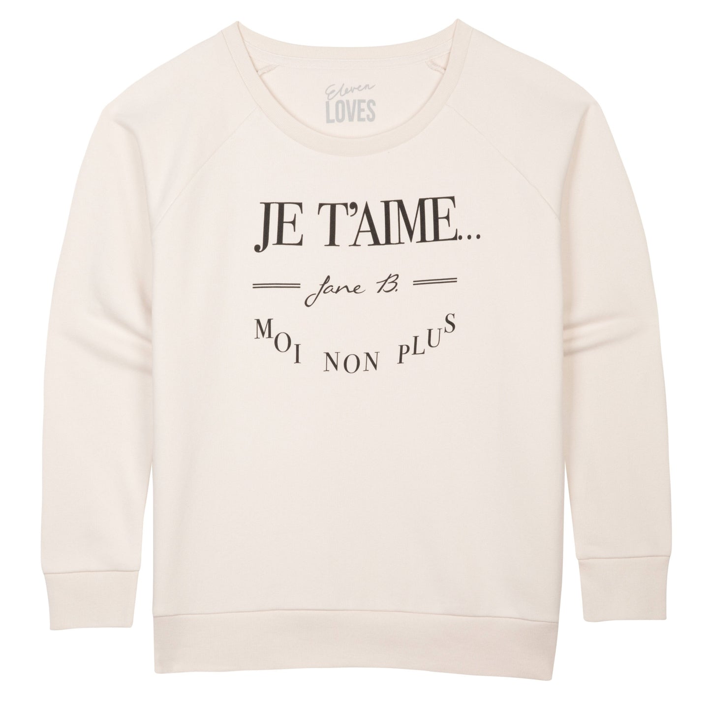 Je t'aime sweatshirt vintage white summer style Jane Birkin Eleven Loves