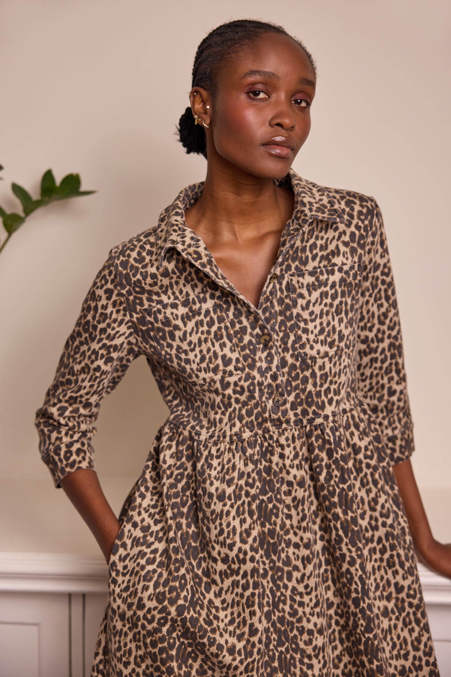 Daphne Leopard Print Midi Dress