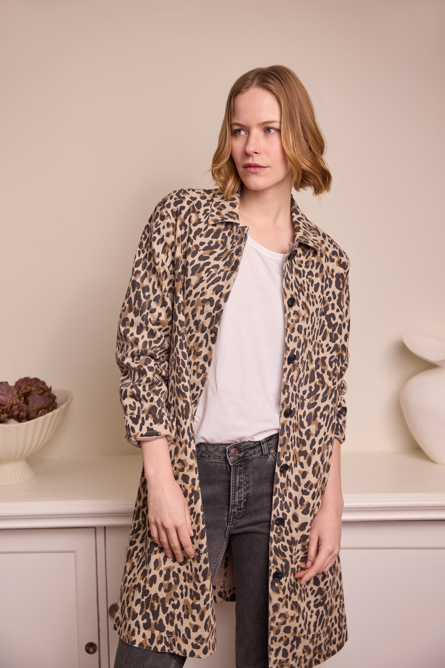 Laurie Leopard Print Coat