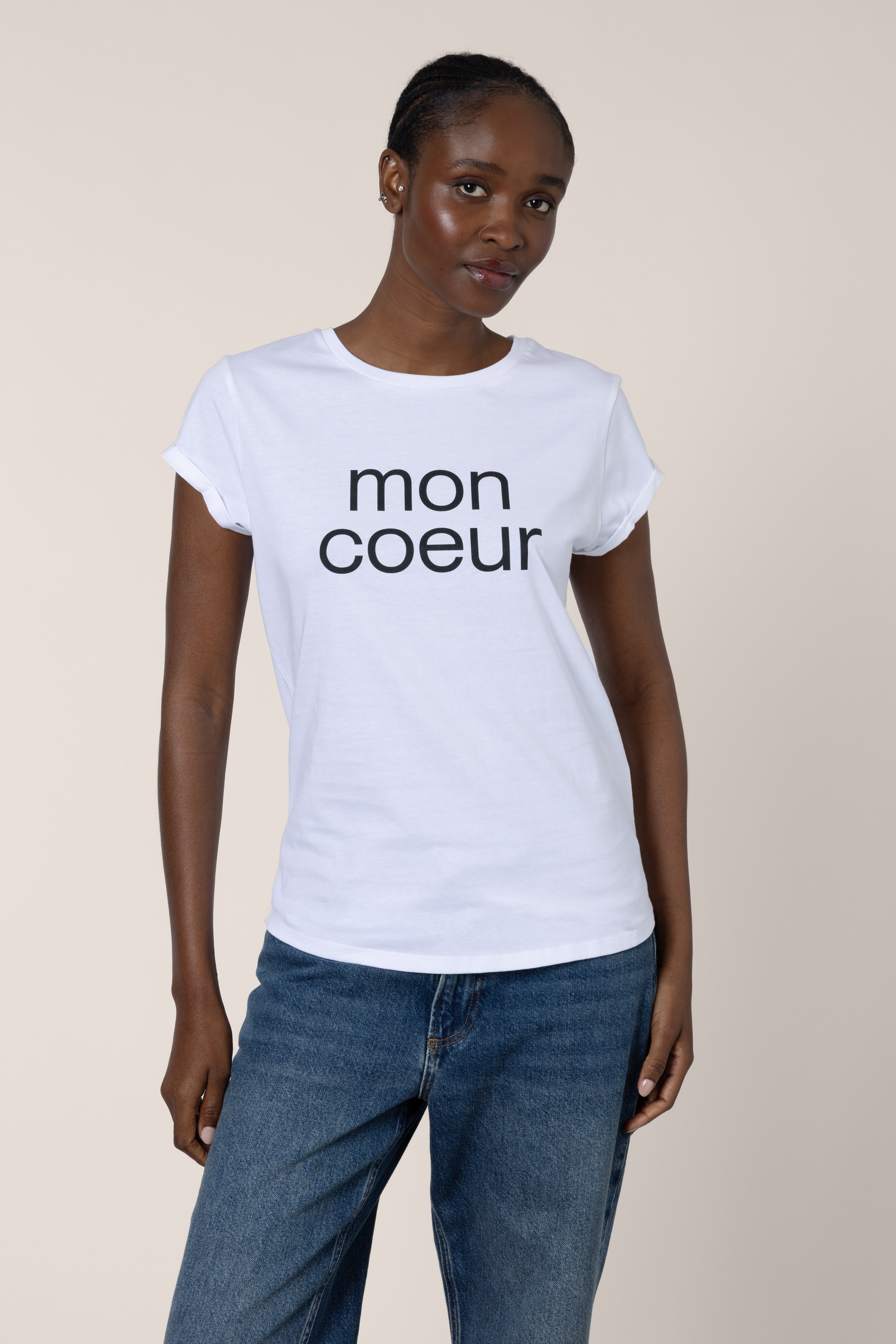 Mon Coeur Neat-Fit T-Shirt - White