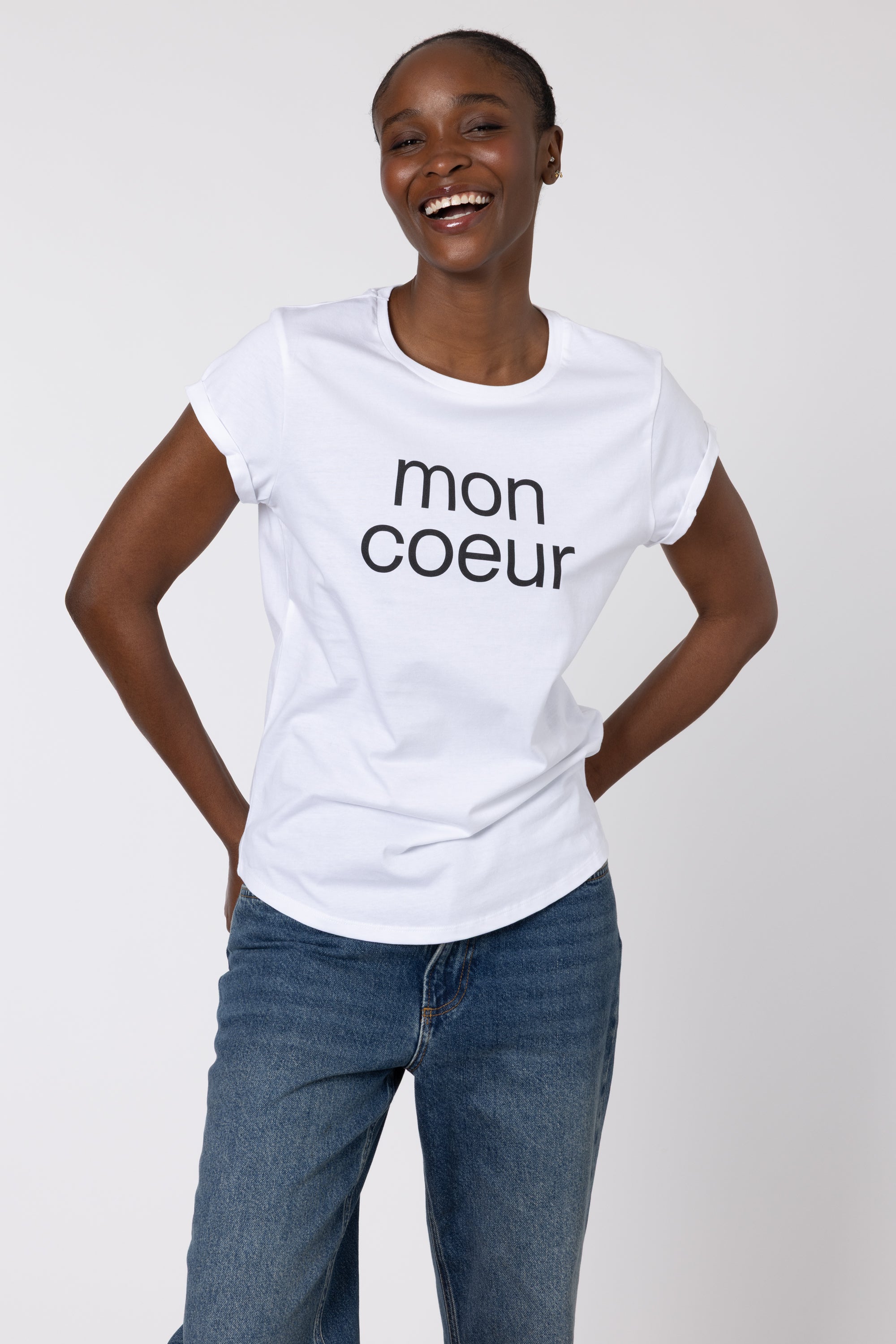 Mon Coeur Neat-Fit T-Shirt - White