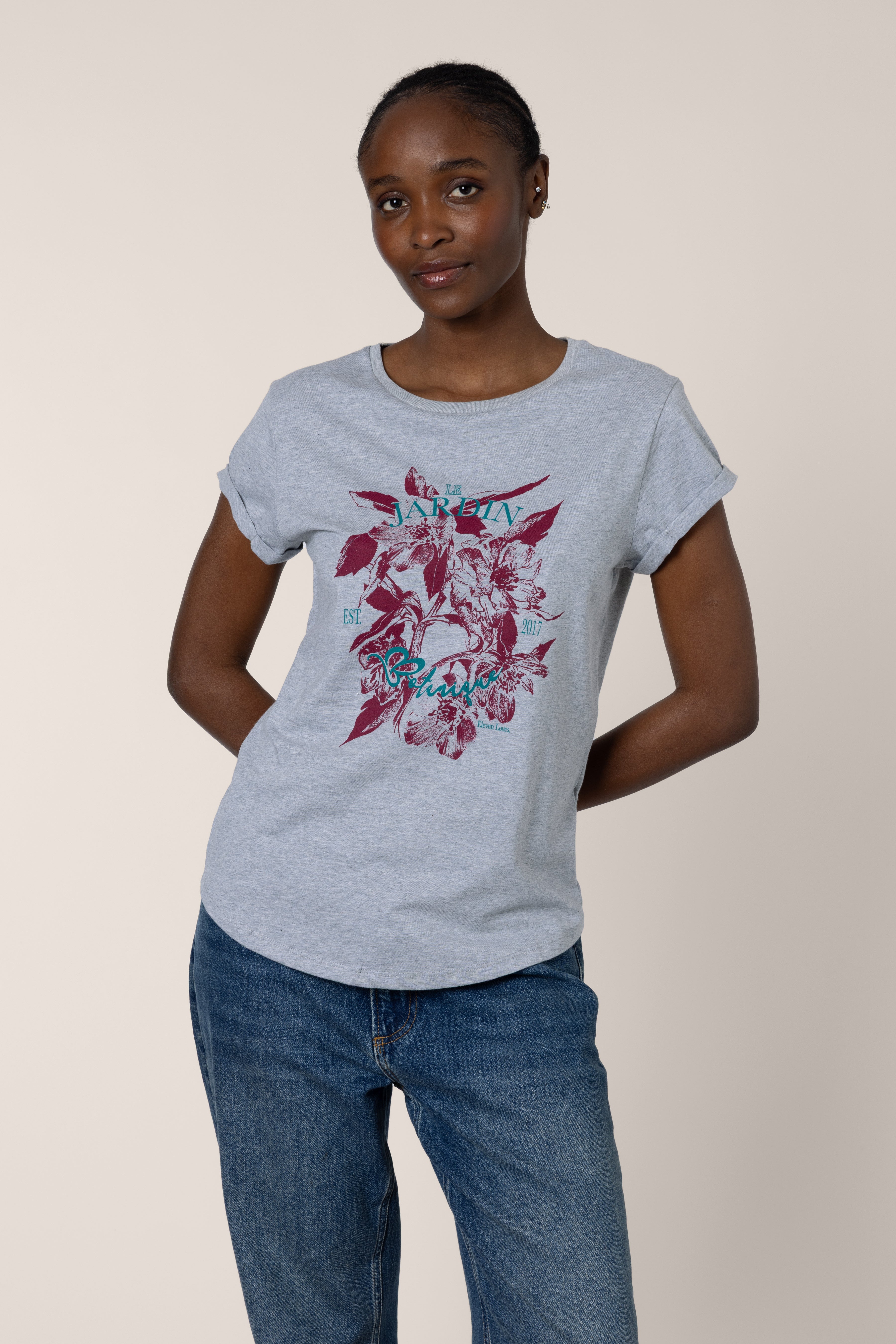 Le Jardin Neat Fit T-Shirt - Grey