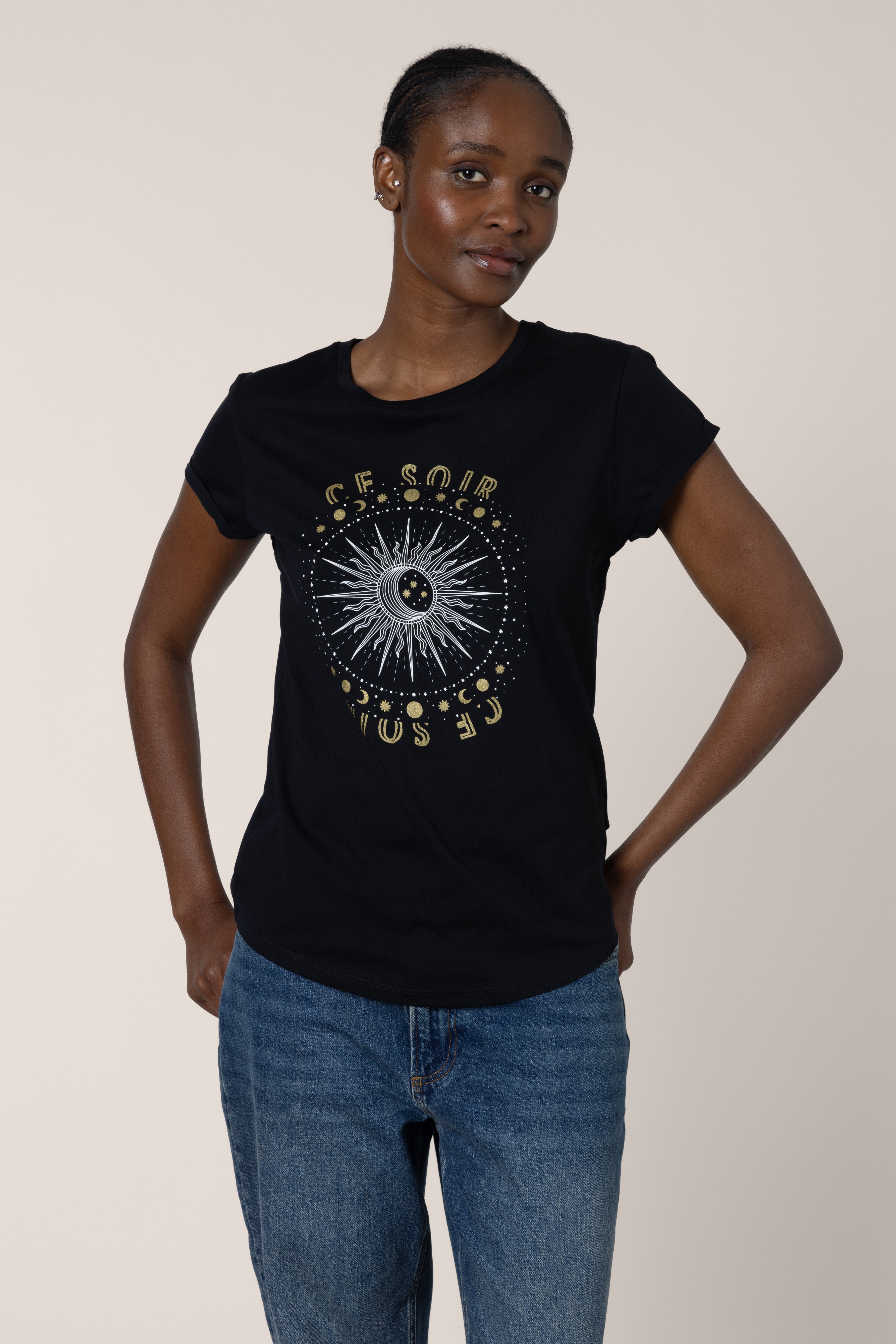 Ce Soir Neat Fit T-Shirt - Black