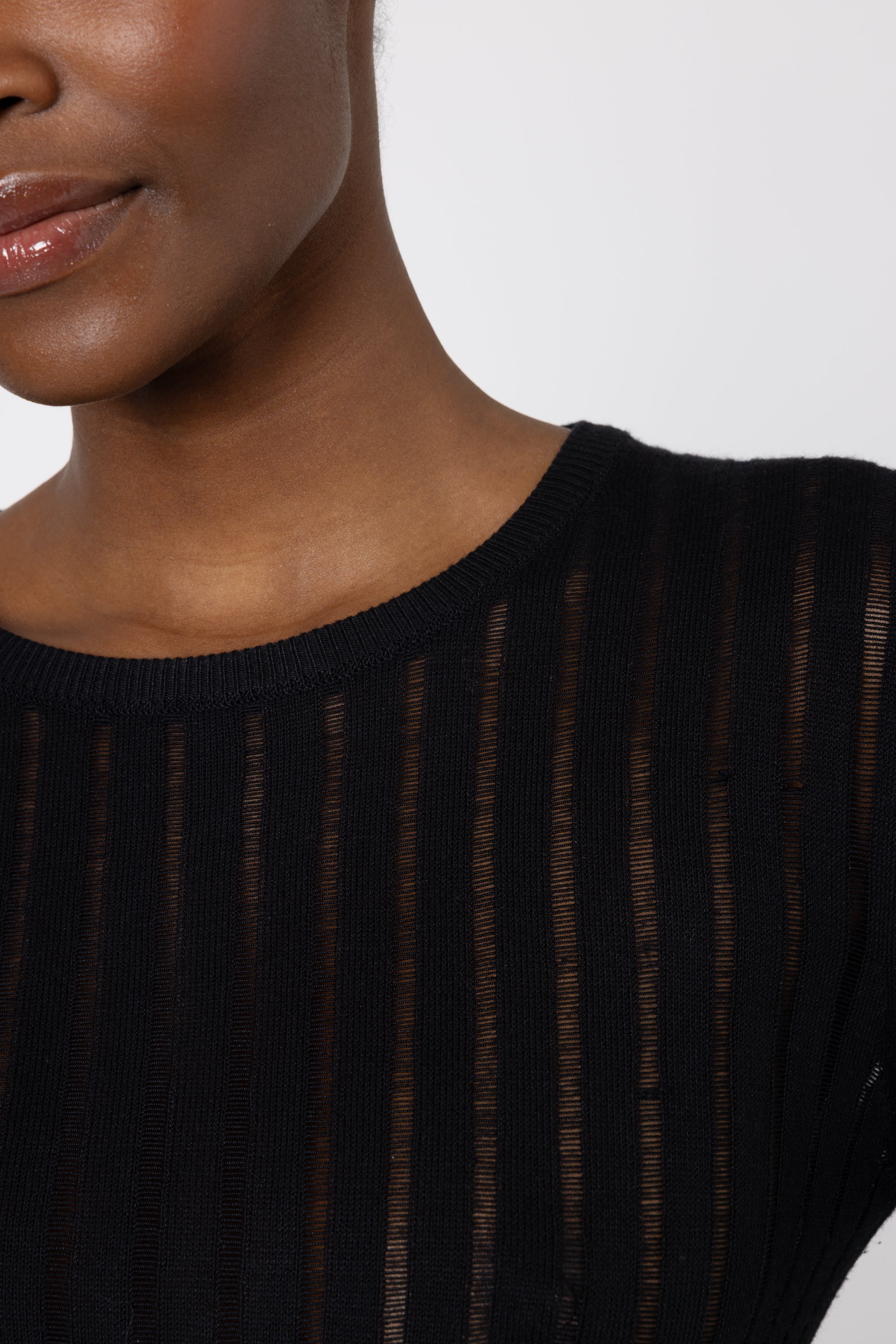 Iggy Sheer Rib Jumper - Black