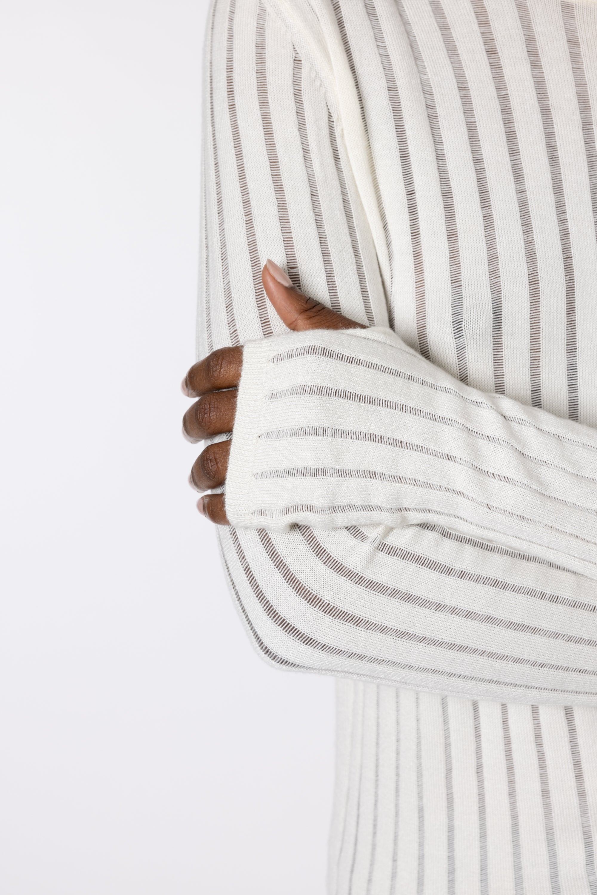 Iggy Sheer Rib Jumper - Ivory