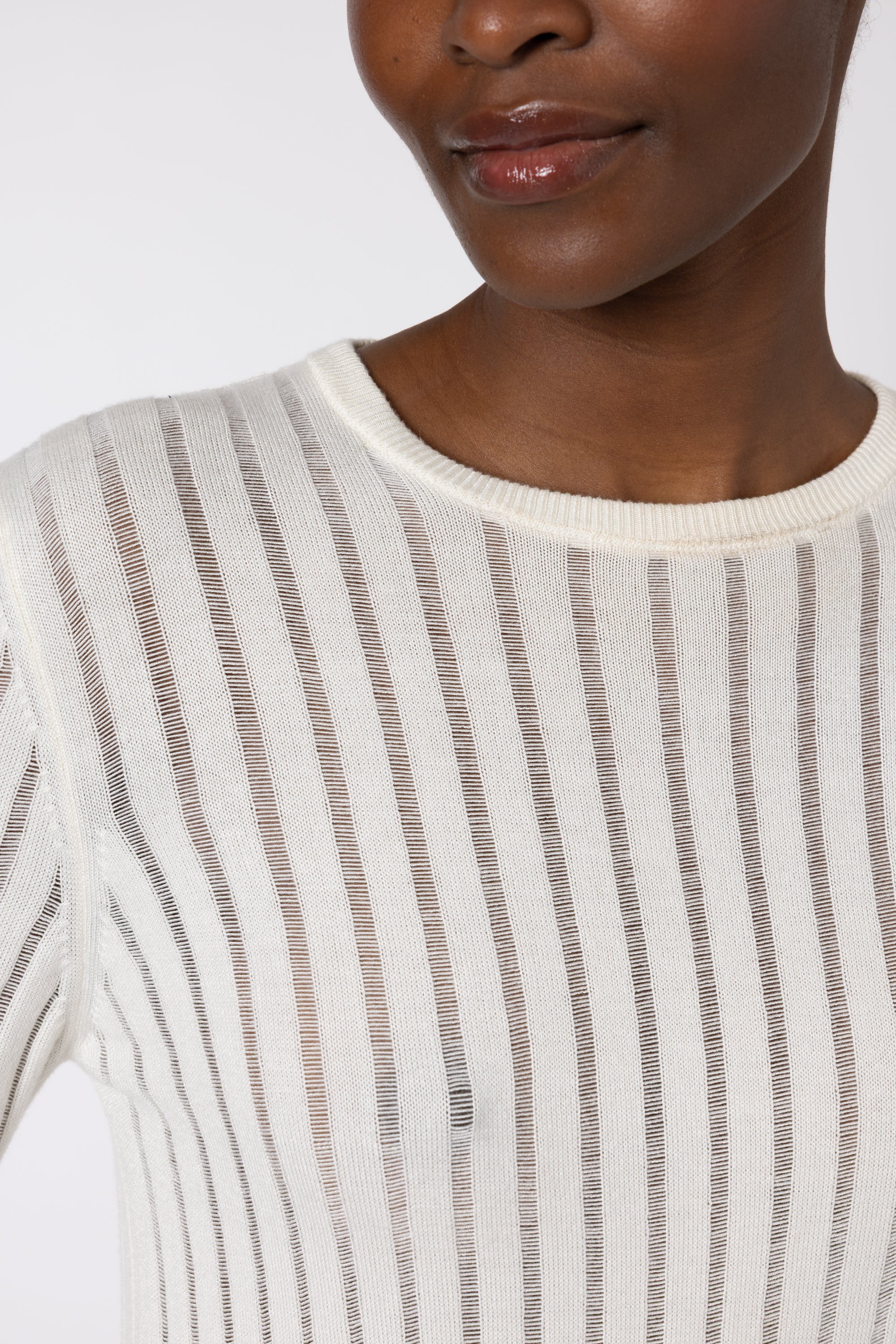 Iggy Sheer Rib Jumper - Ivory