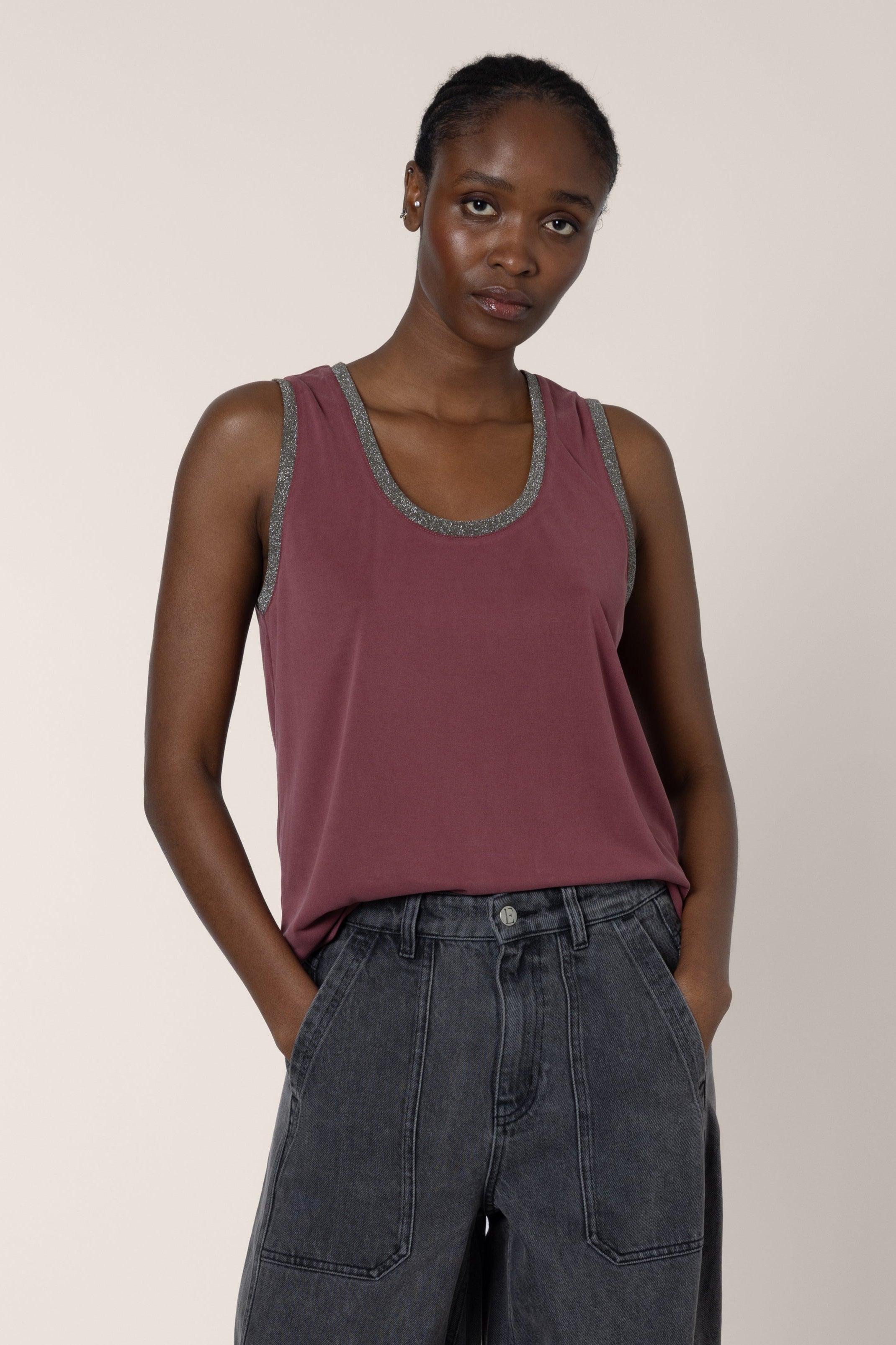 Chloe Vest - Dusty Rose with Bronze