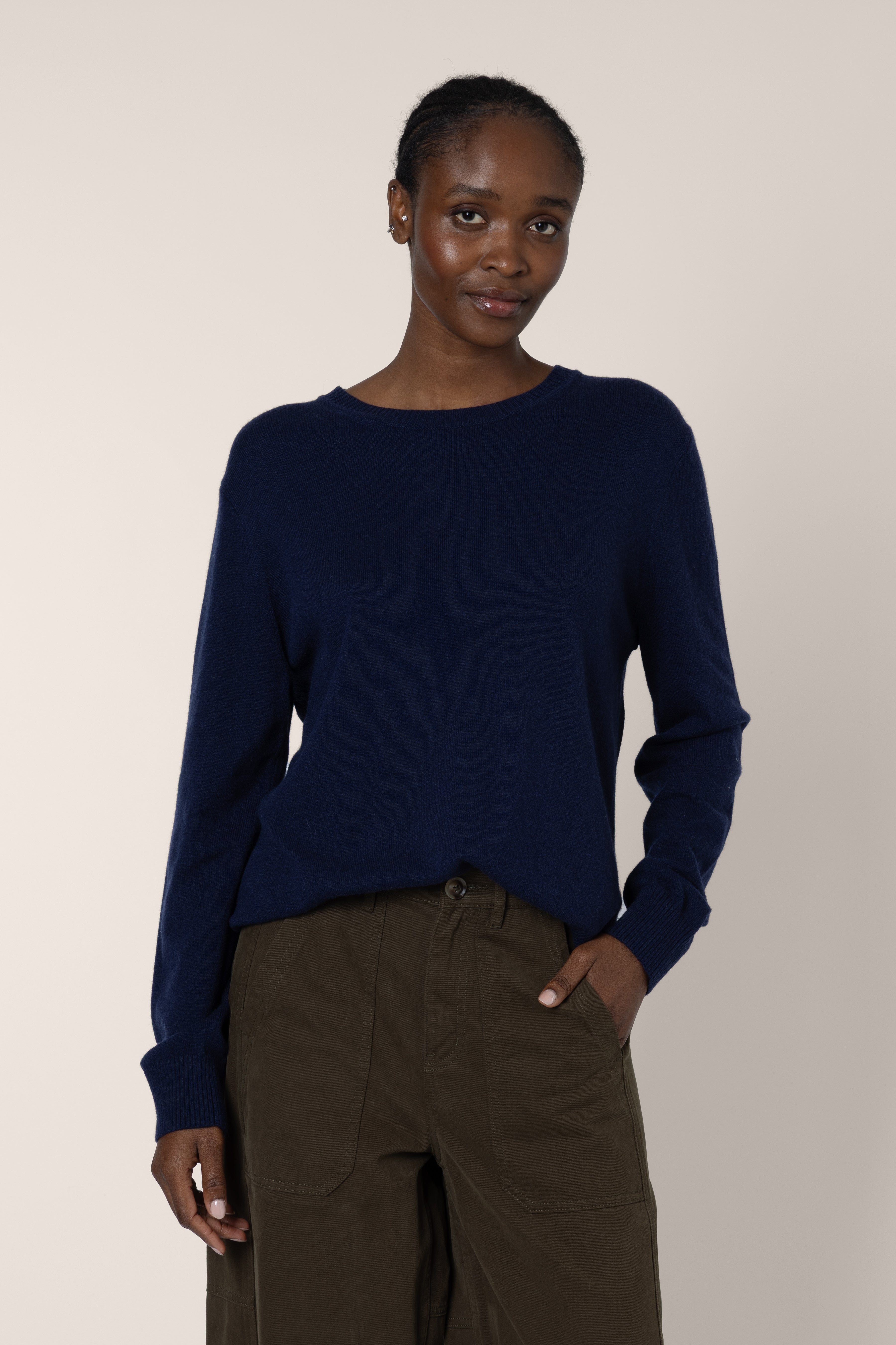 Alex Cashmere Blend Jumper - Navy