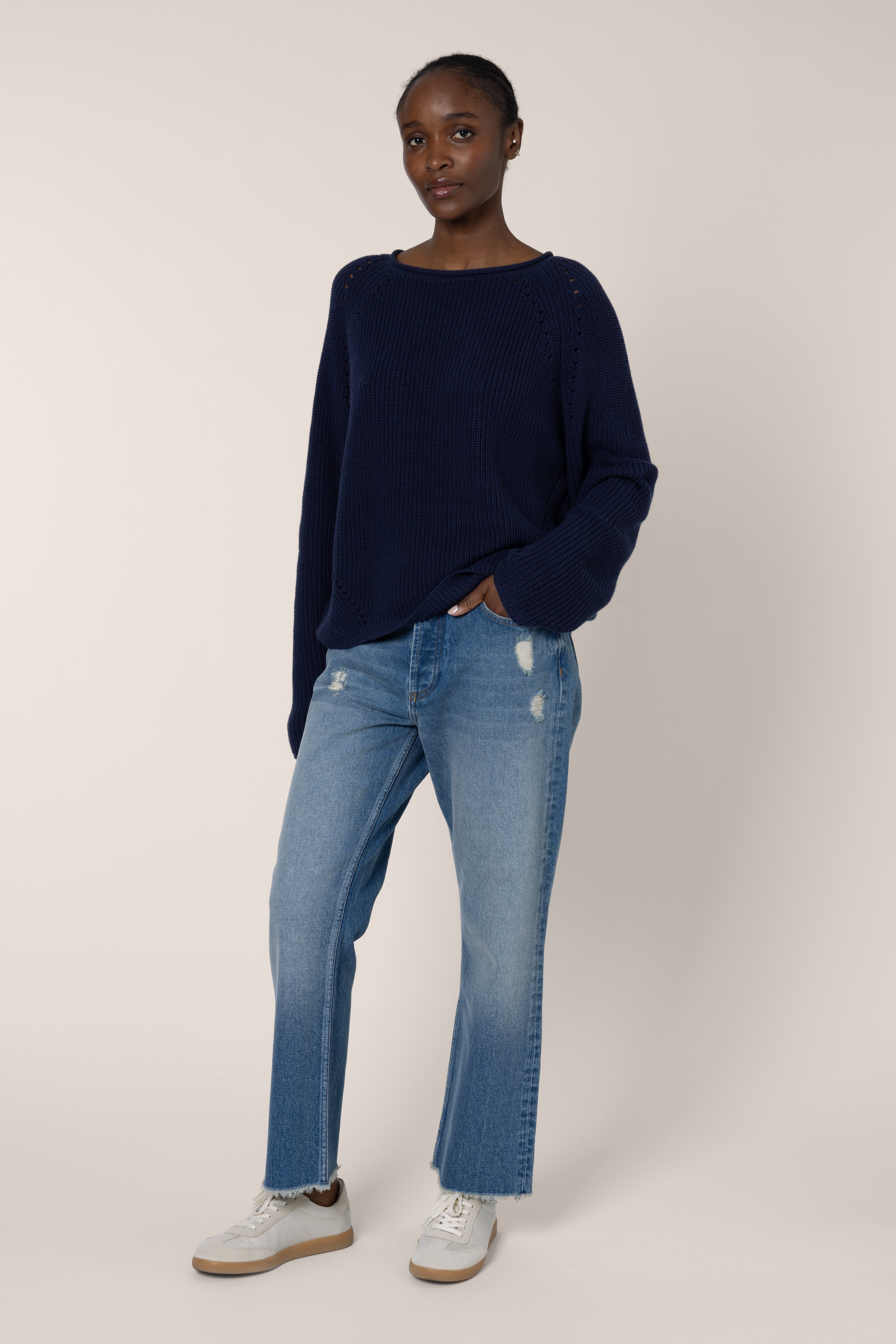 Kayla Relaxed Kick Flare Jeans - Mid Wash