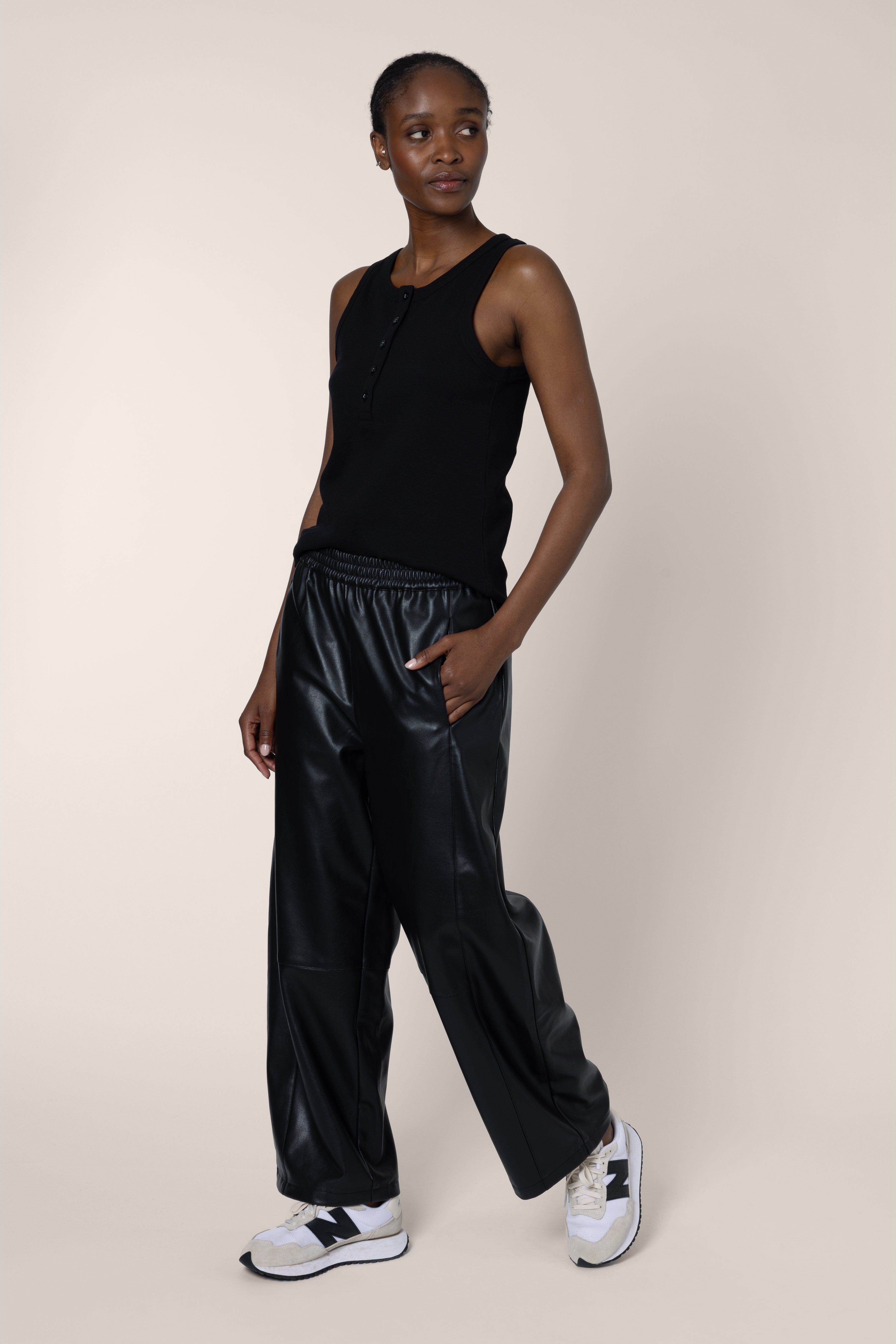 Maya Rib Jersey Vest - Black