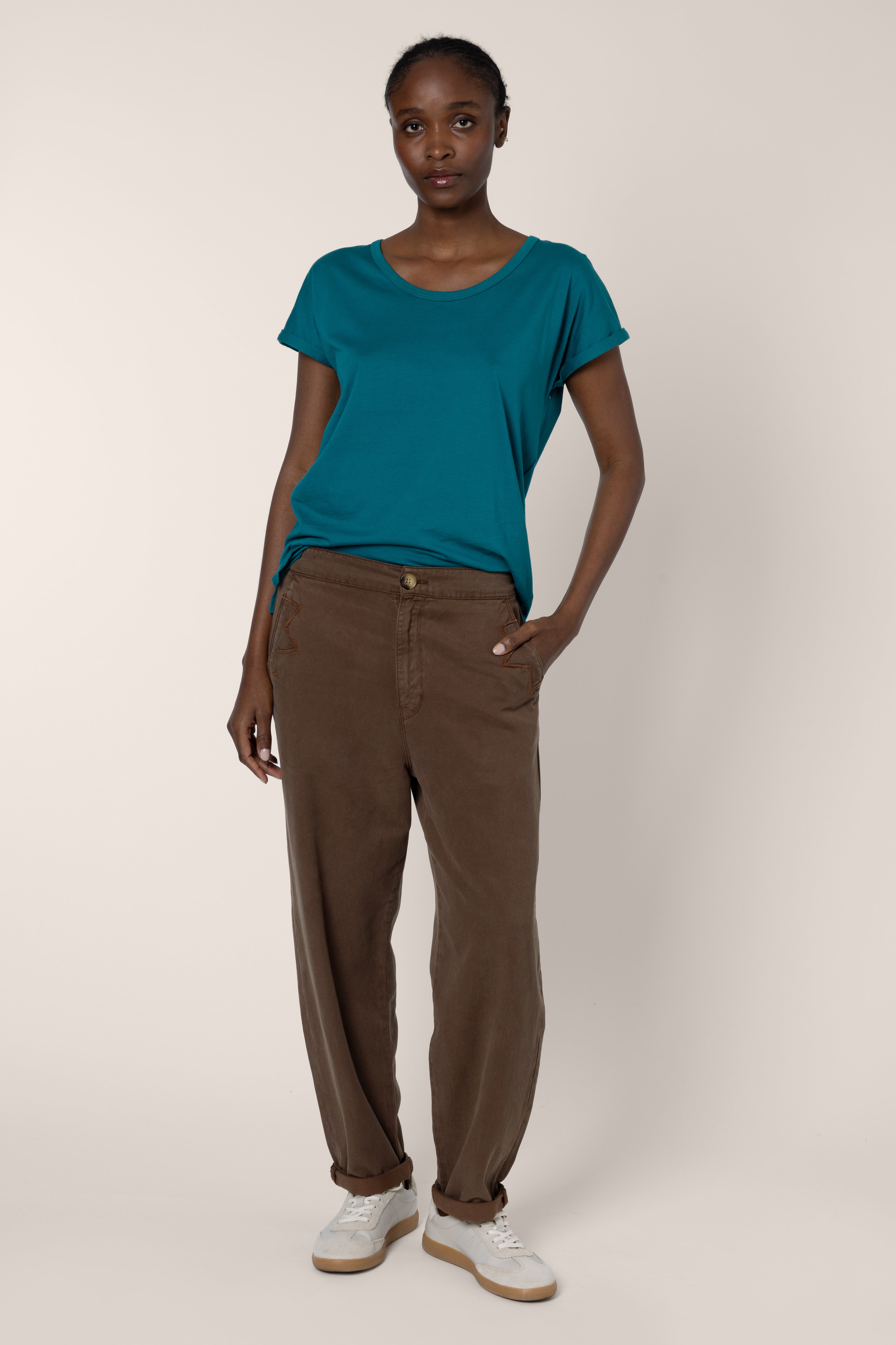 The Perfect Roll Sleeve T-Shirt - Teal