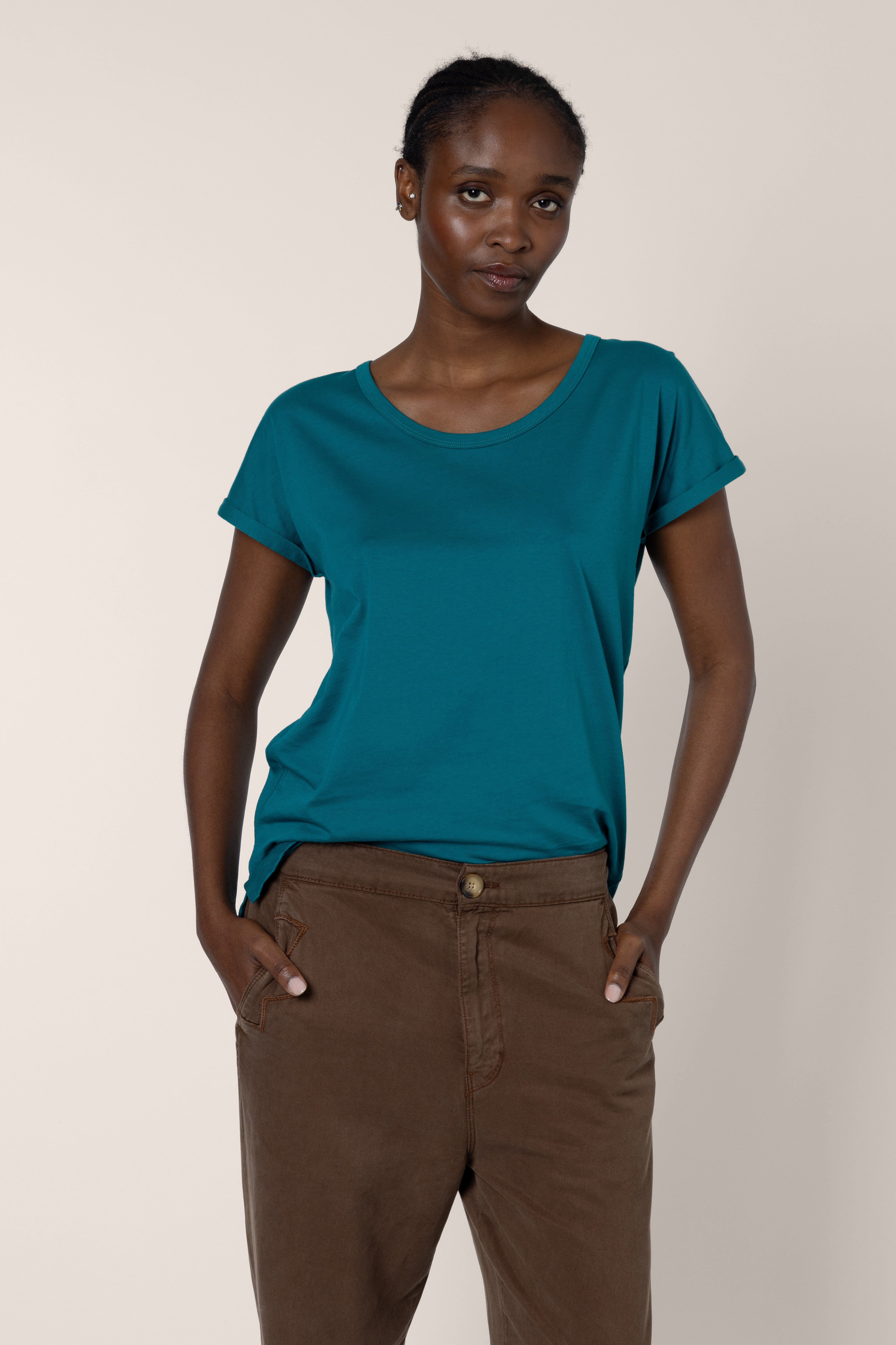 The Perfect Roll Sleeve T-Shirt - Teal