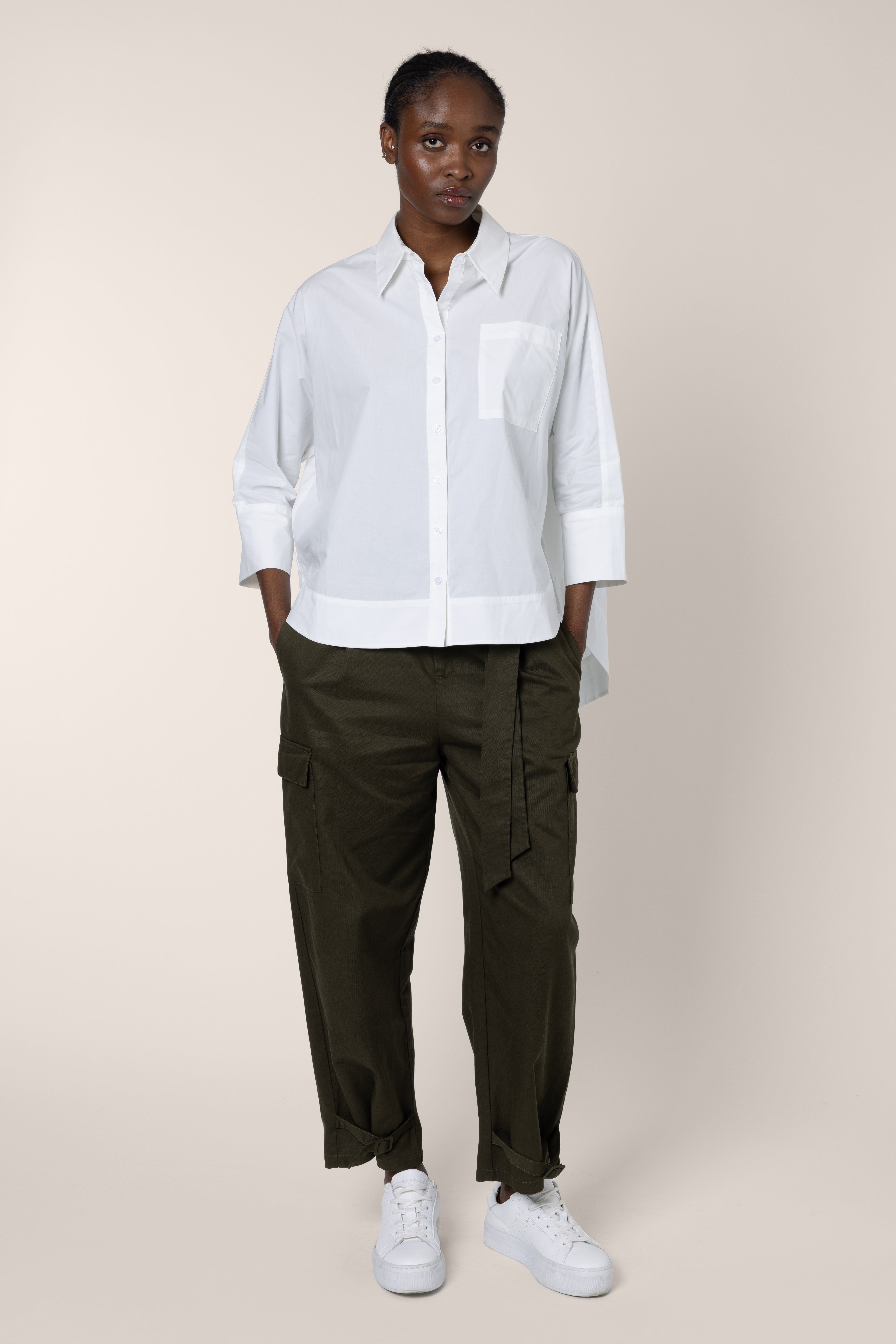 Olivia Oversized Poplin Shirt - Ivory
