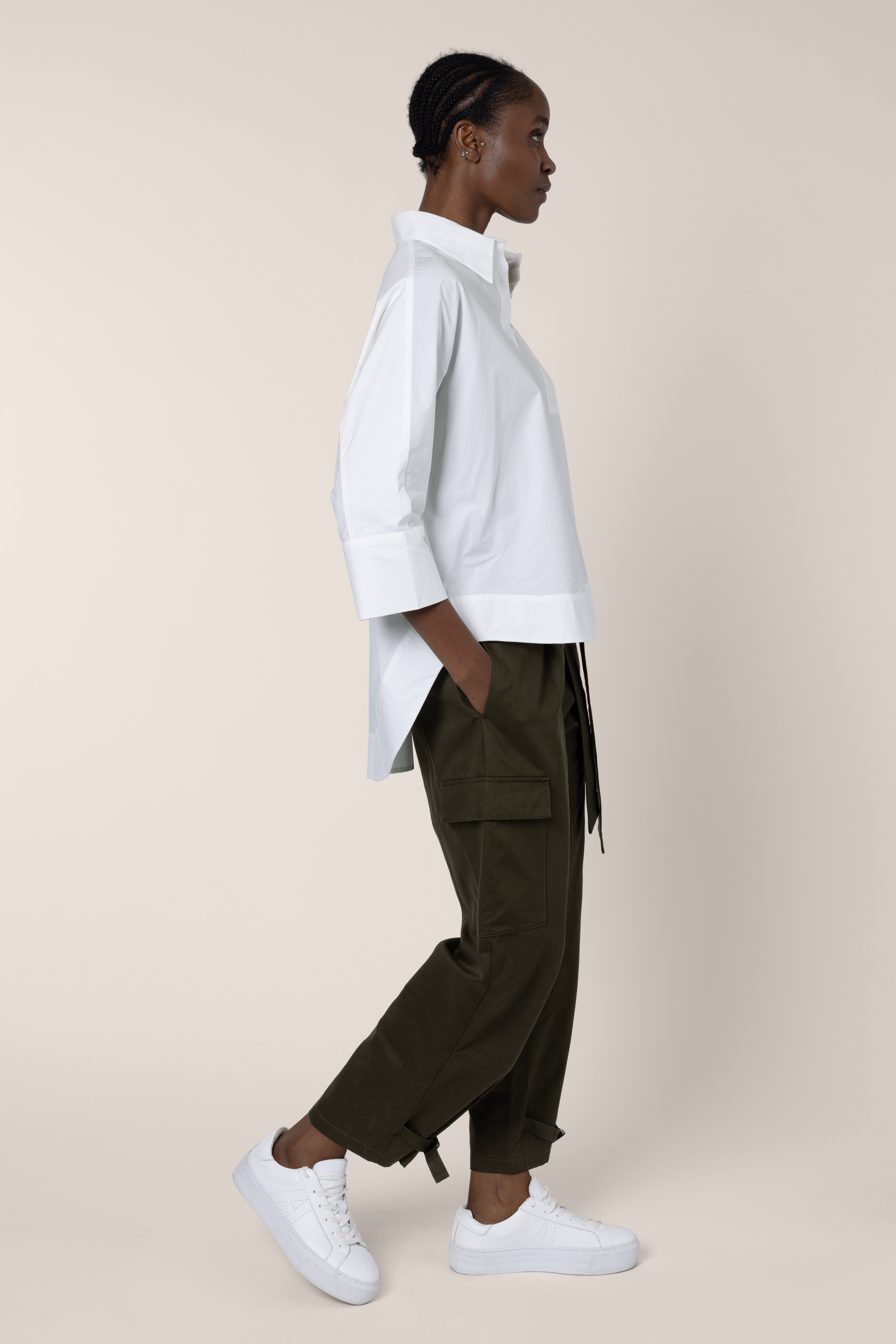 Olivia Oversized Poplin Shirt - Ivory