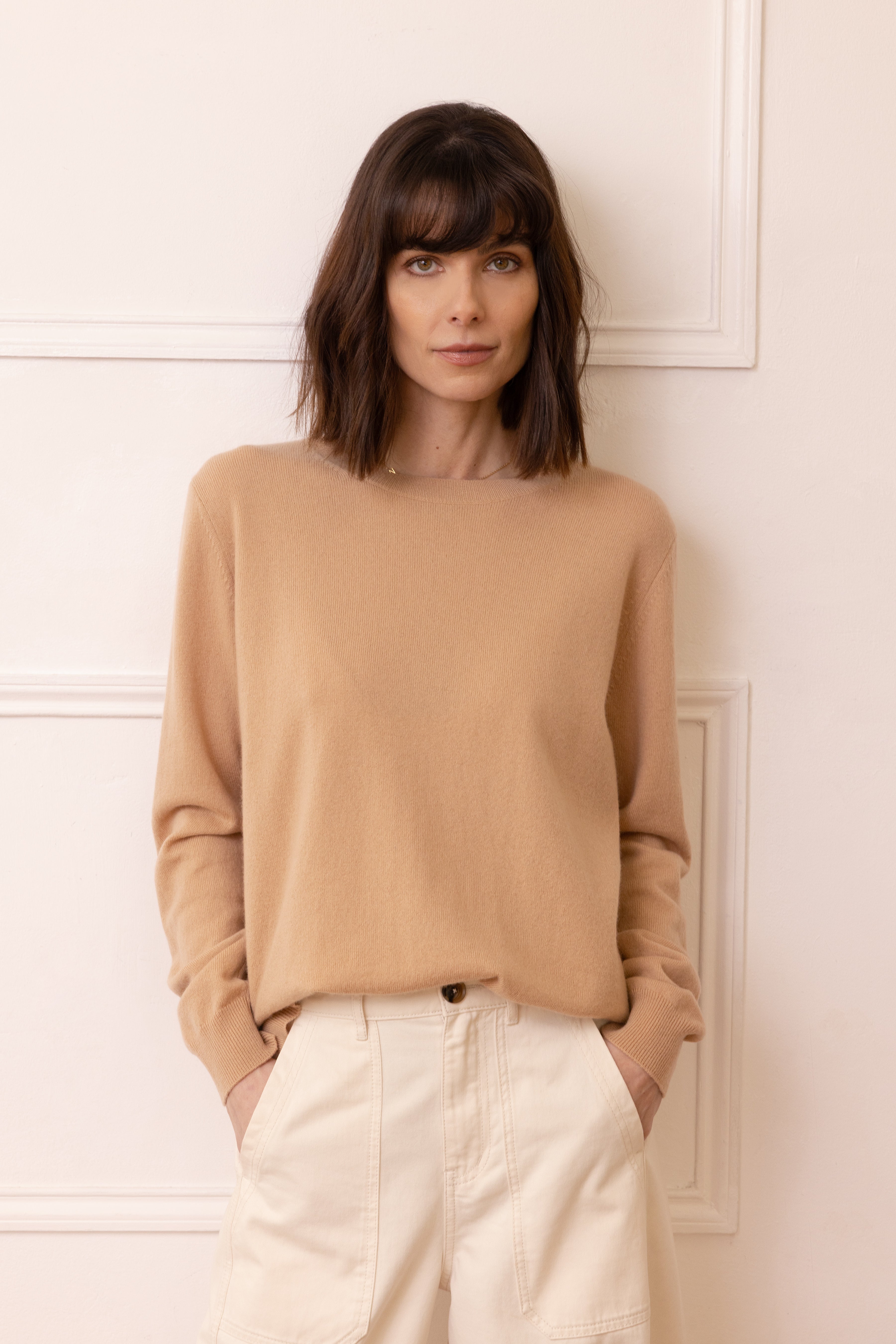 Alex Cashmere Blend Jumper - Cappuccino