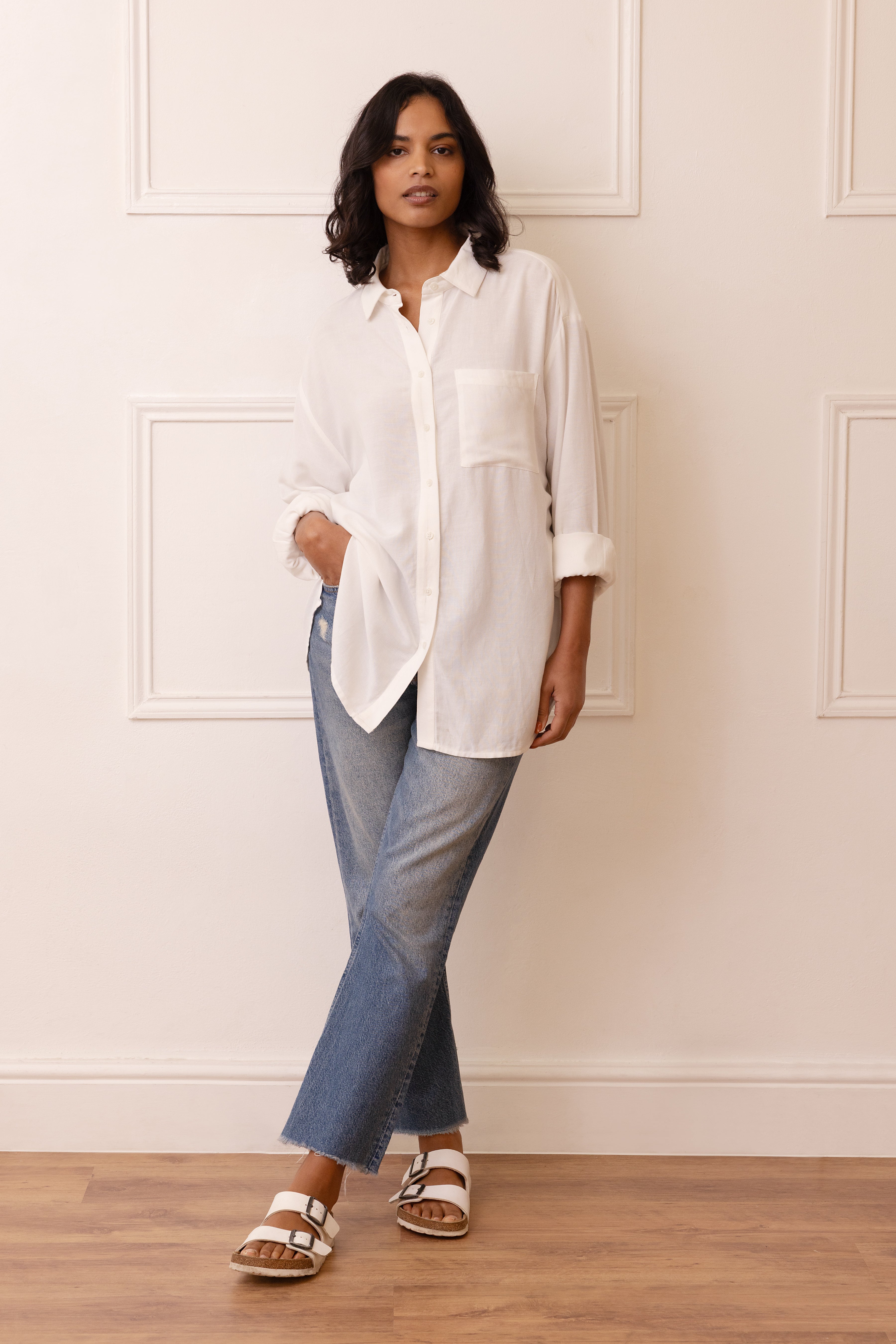 The Perfect Viscose Linen Shirt - Ivory - Eleven Loves