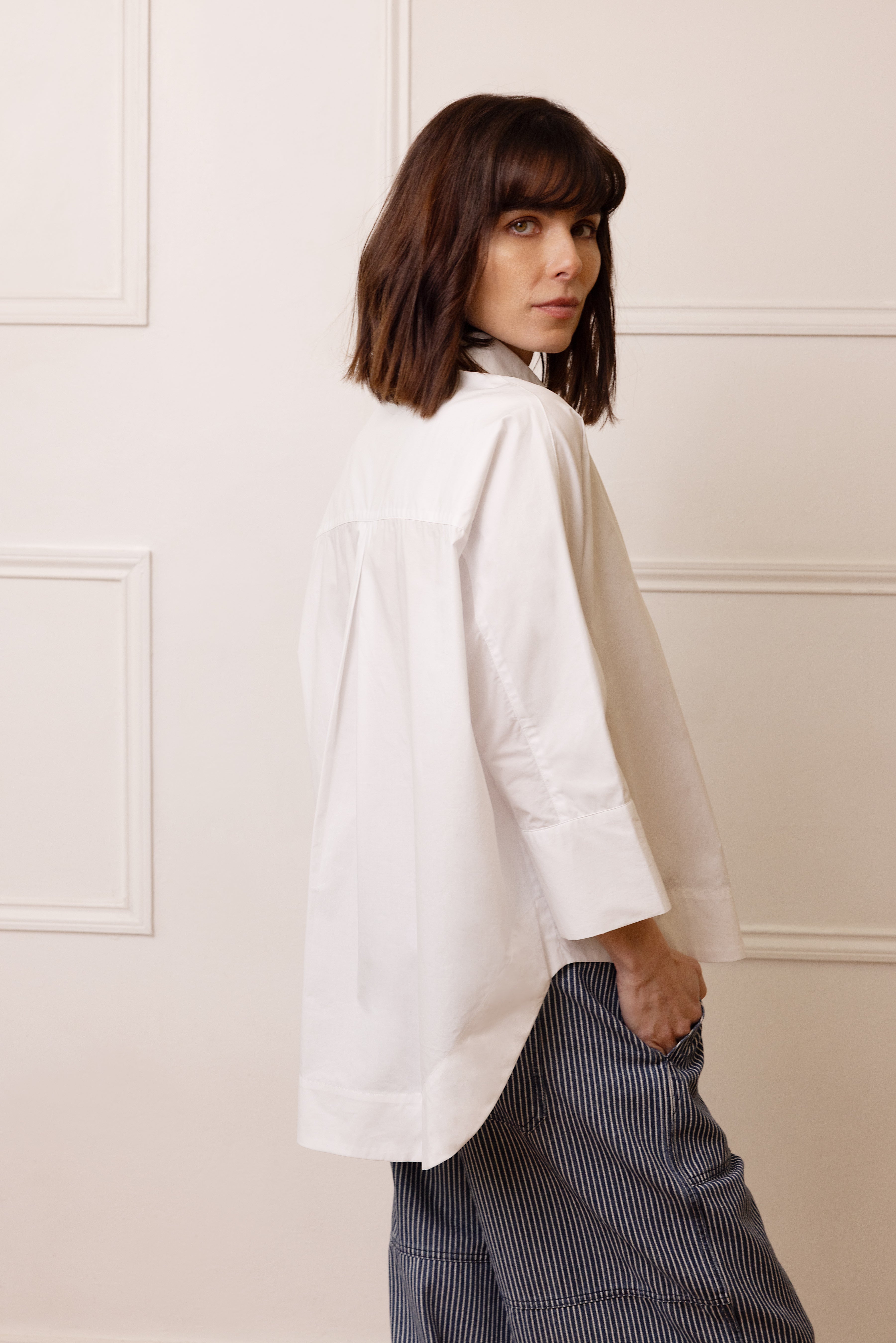 Olivia Oversized Poplin Shirt - White - Eleven Loves