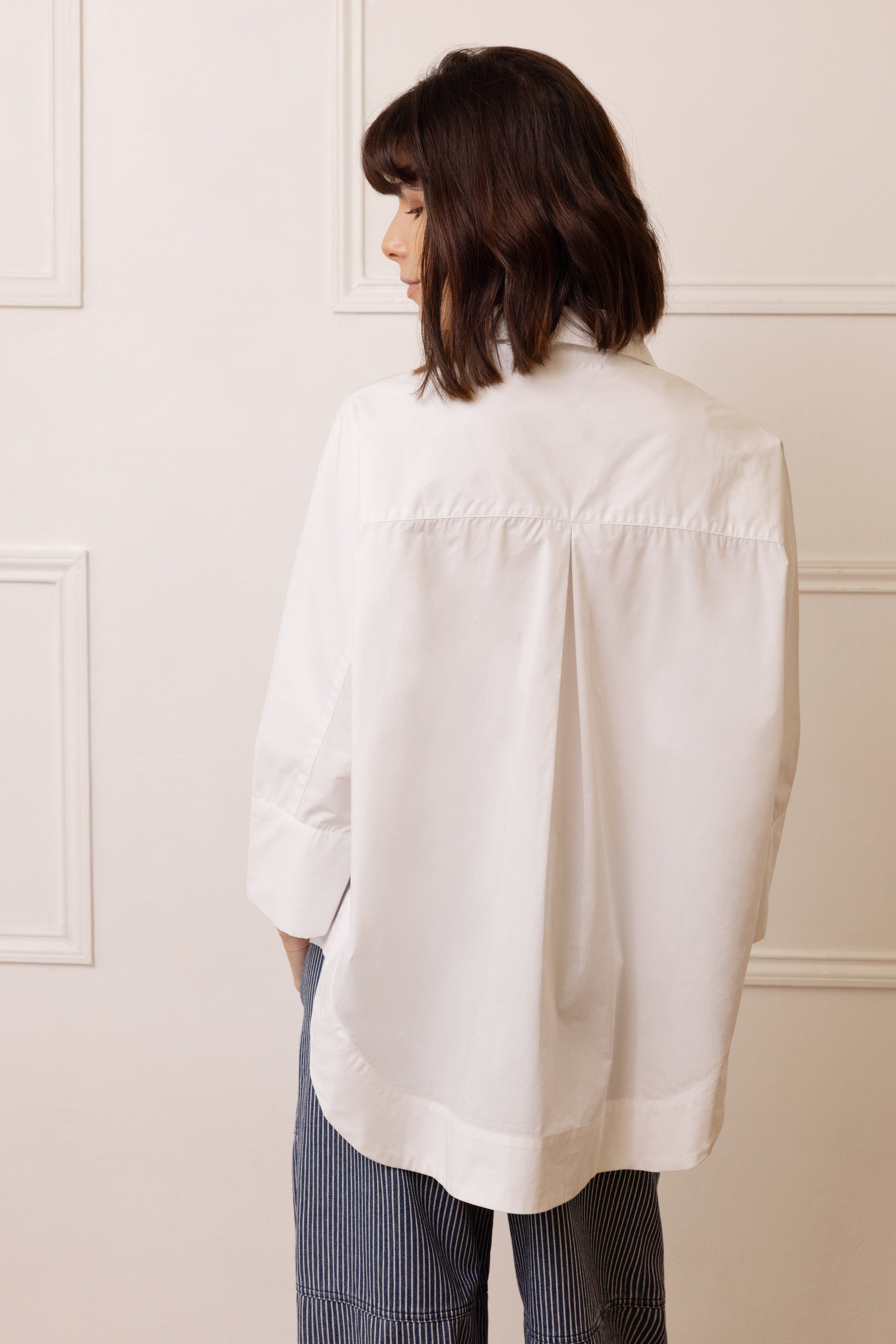 Olivia Oversized Poplin Shirt - White - Eleven Loves