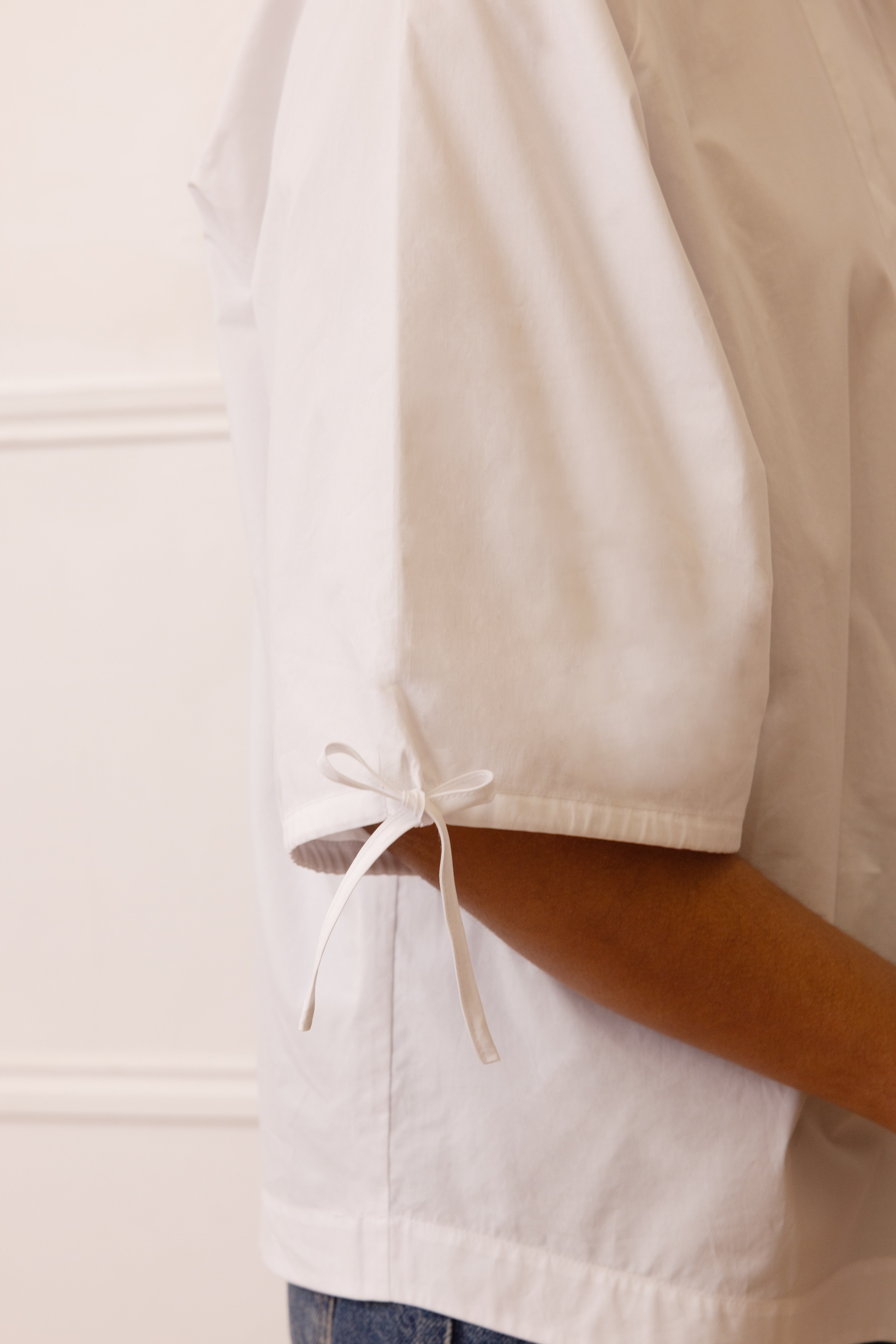 Sierra Sleeve Tie Blouse - White - Eleven Loves