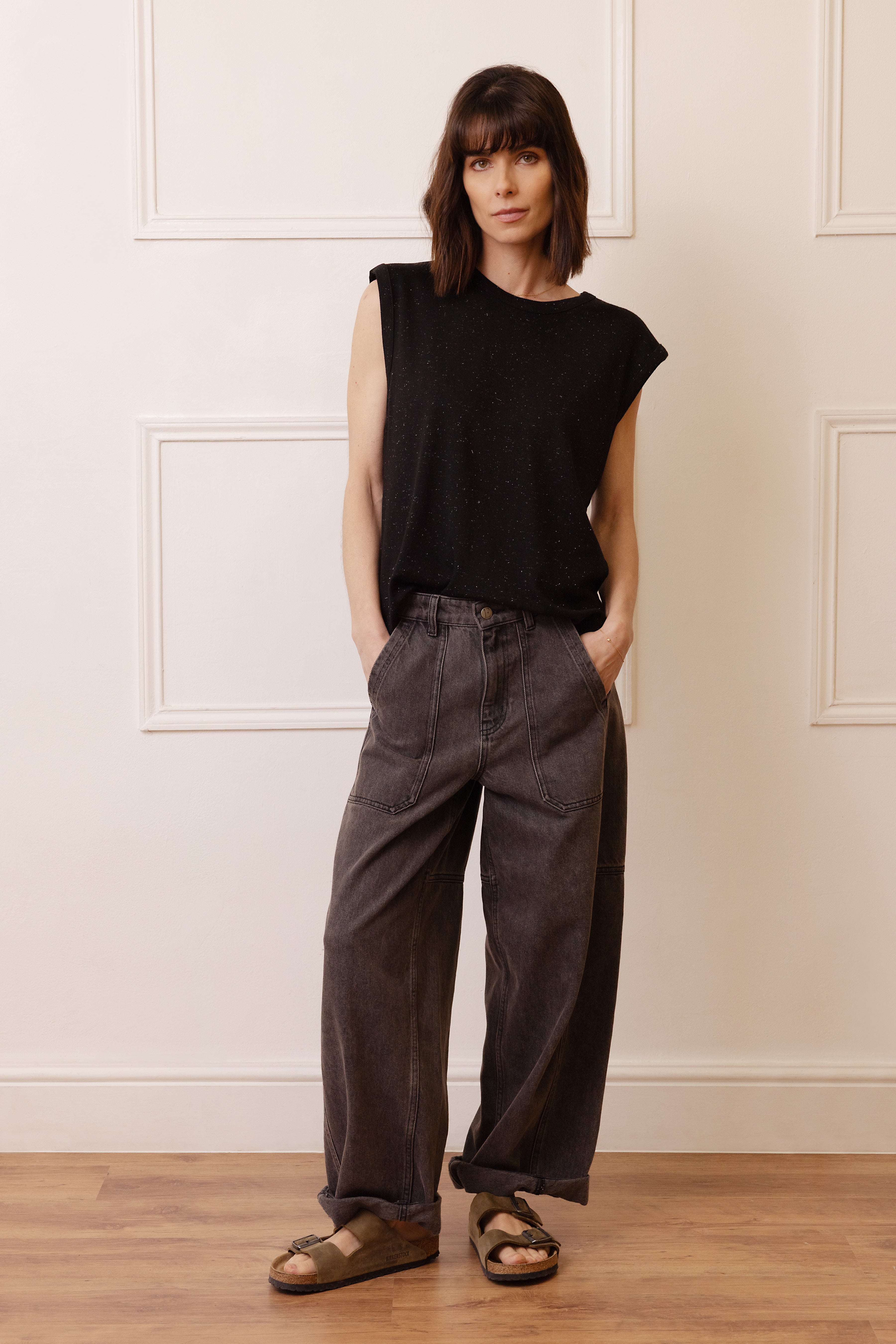 Billie Barrel Leg Jeans - Washed Black