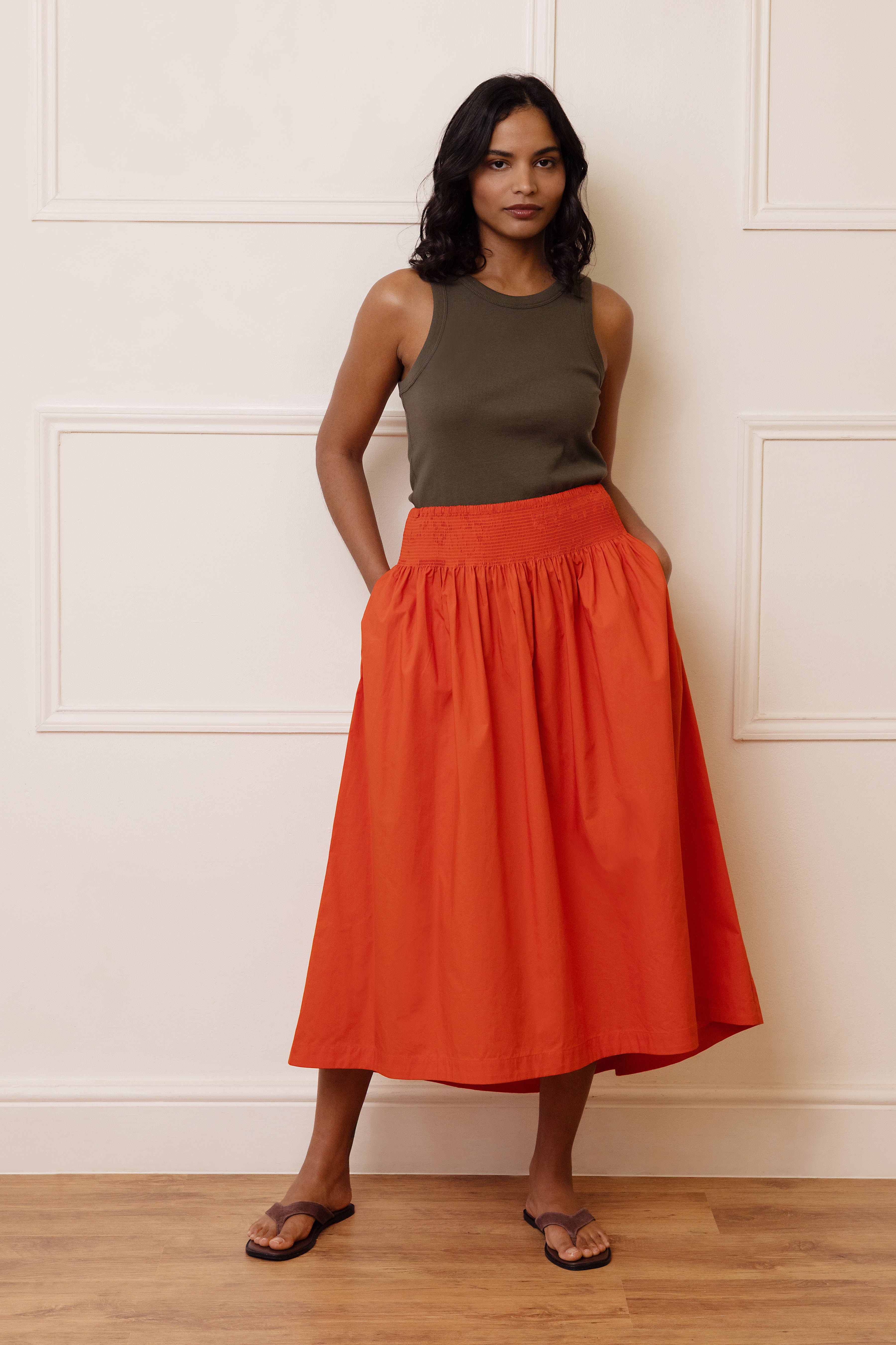 Maya Rib Jersey Vest - Olive