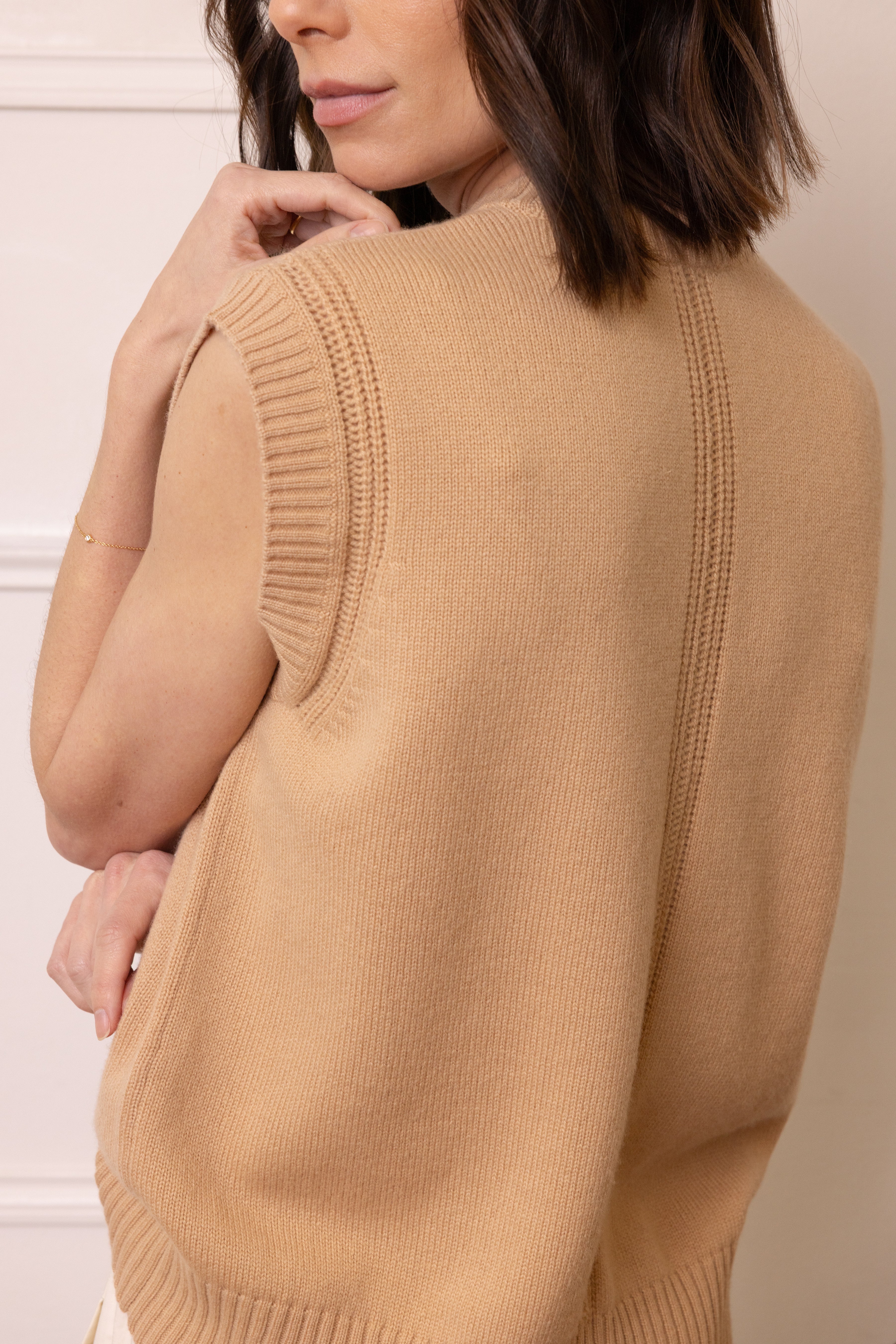 Nelly Cashmere Blend Tank - Cappuccino