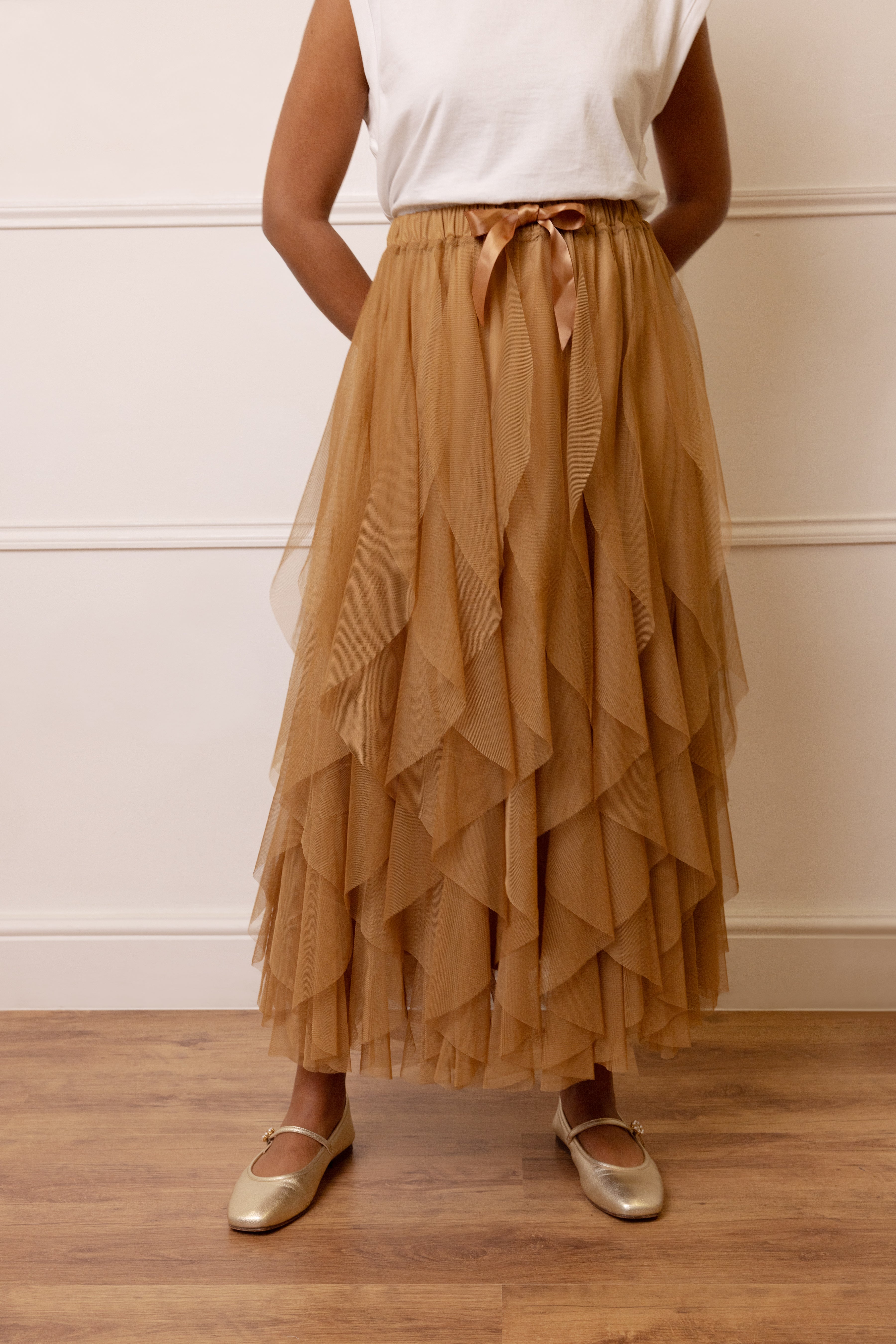 Iris Tulle Maxi Skirt - Taupe - Eleven Loves