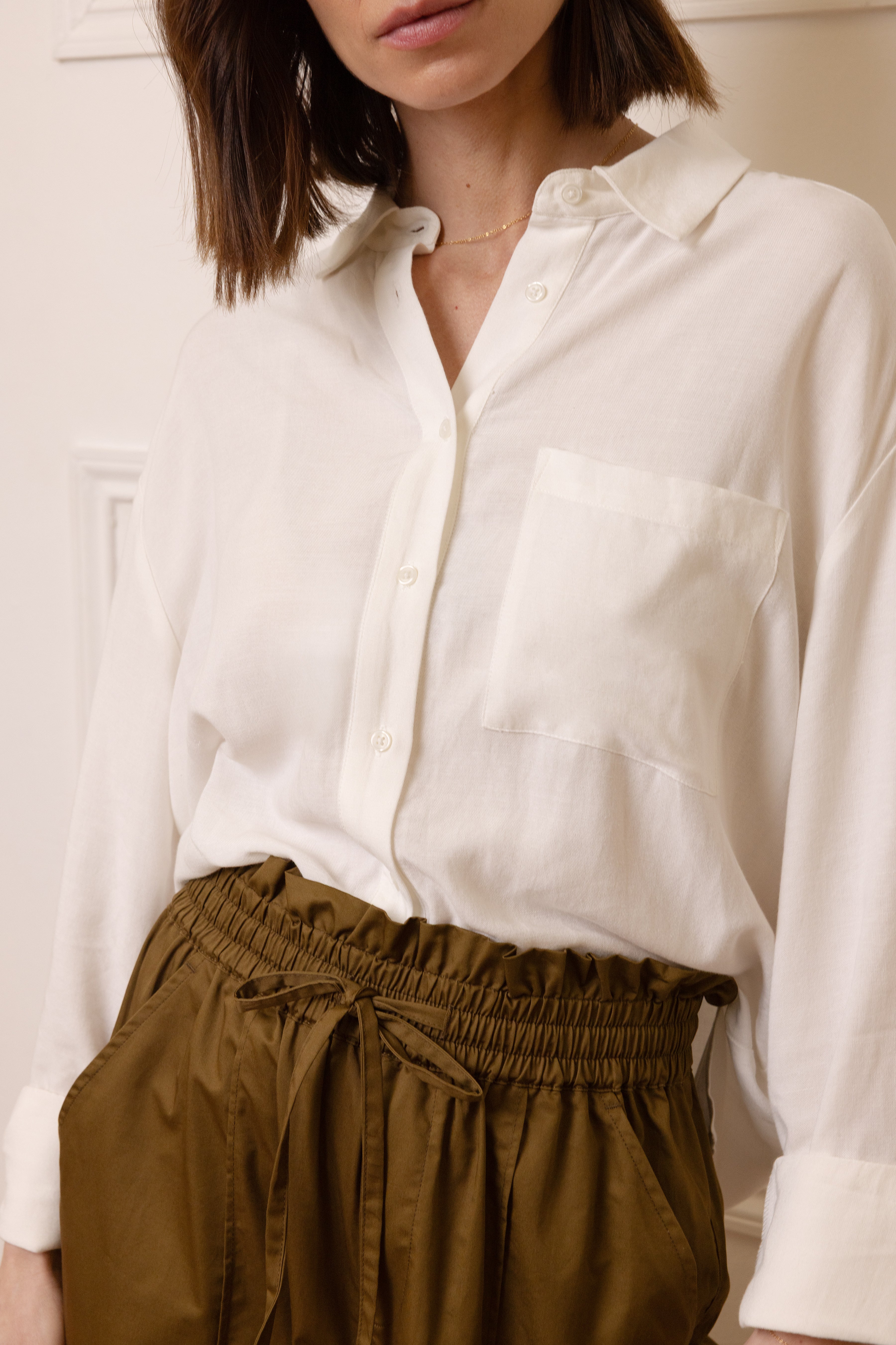 The Perfect Viscose Linen Shirt - Ivory - Eleven Loves