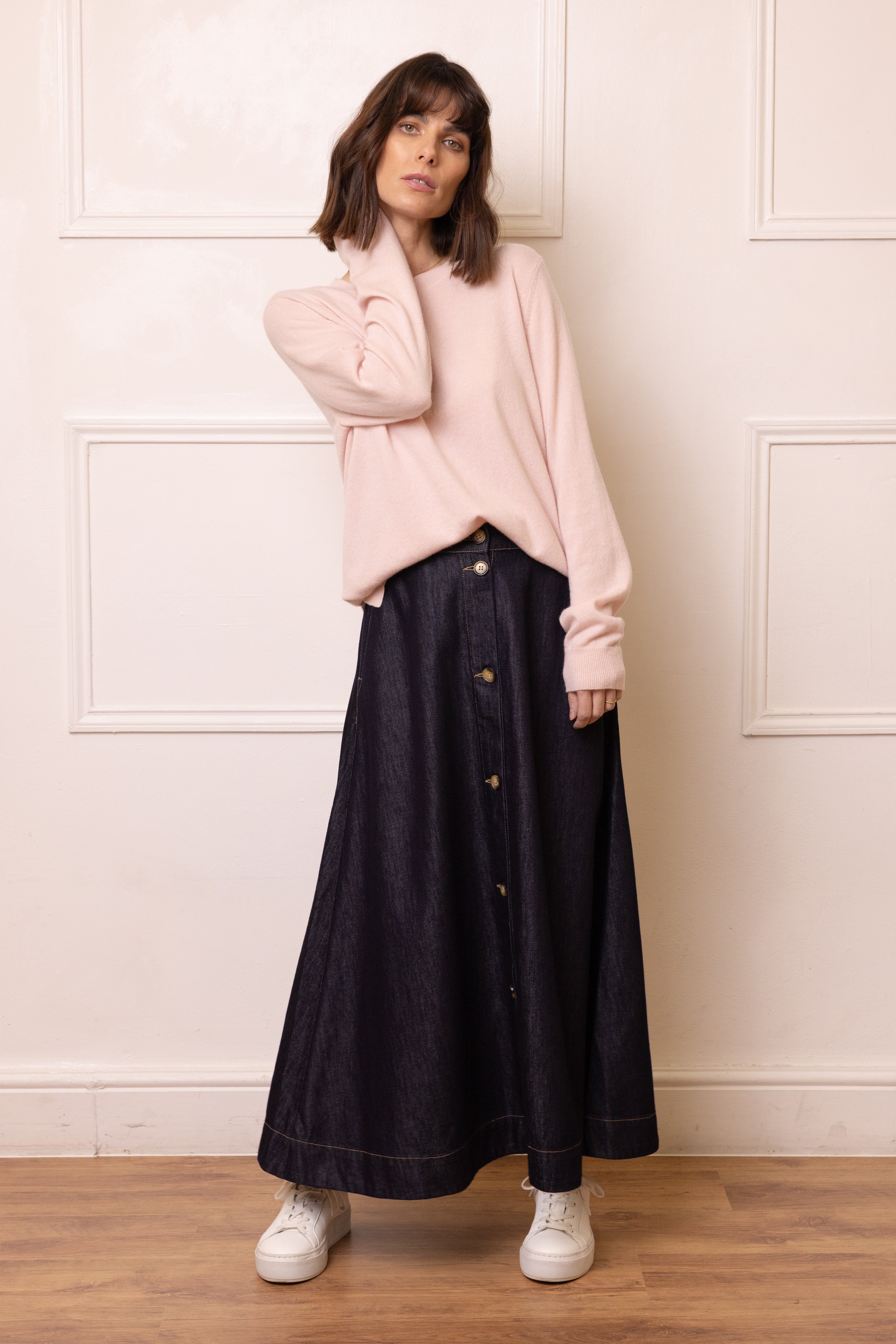 Alex Cashmere Blend Jumper - Blush