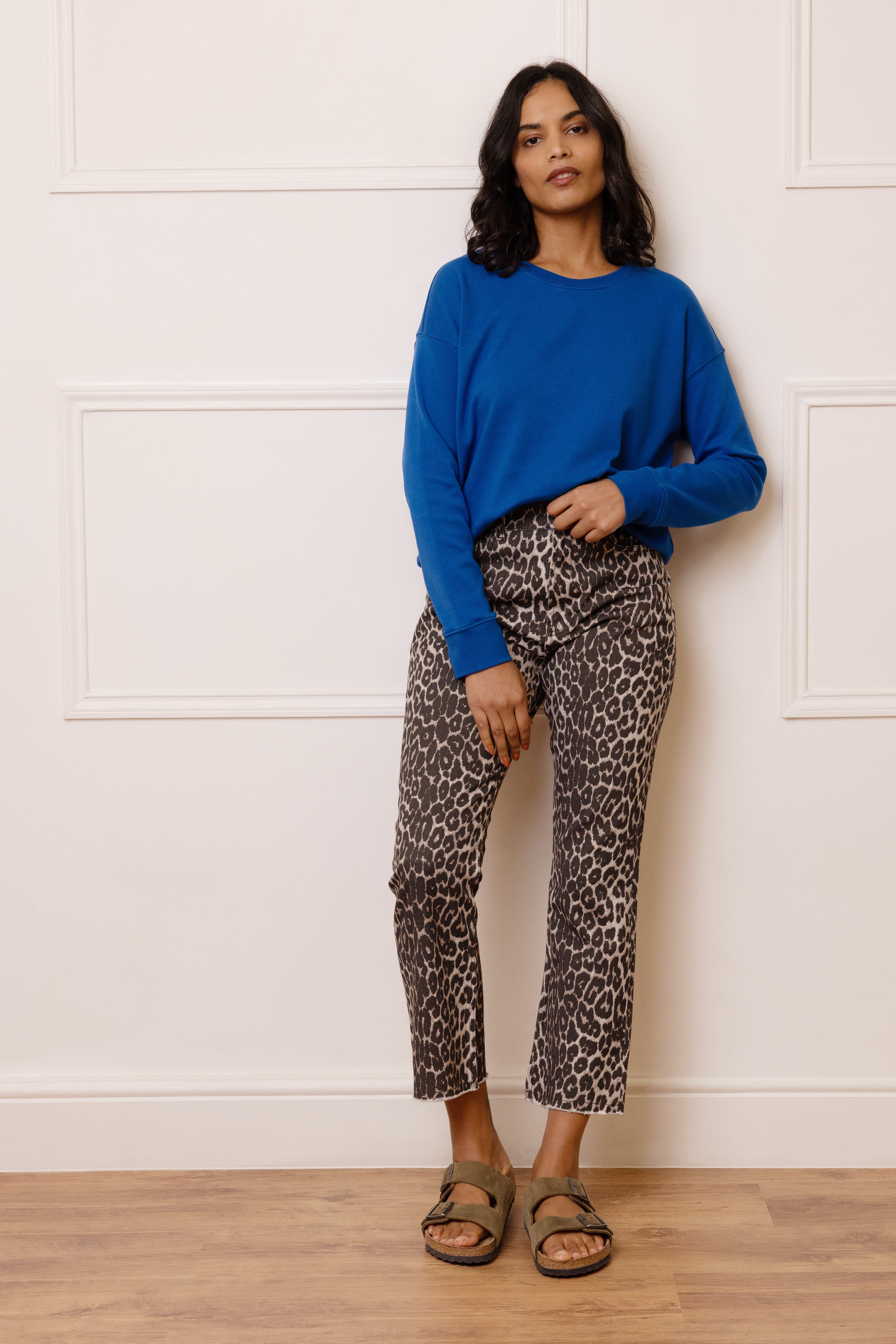 Kayla Leopard Kick Flare Jeans  - Eleven Loves
