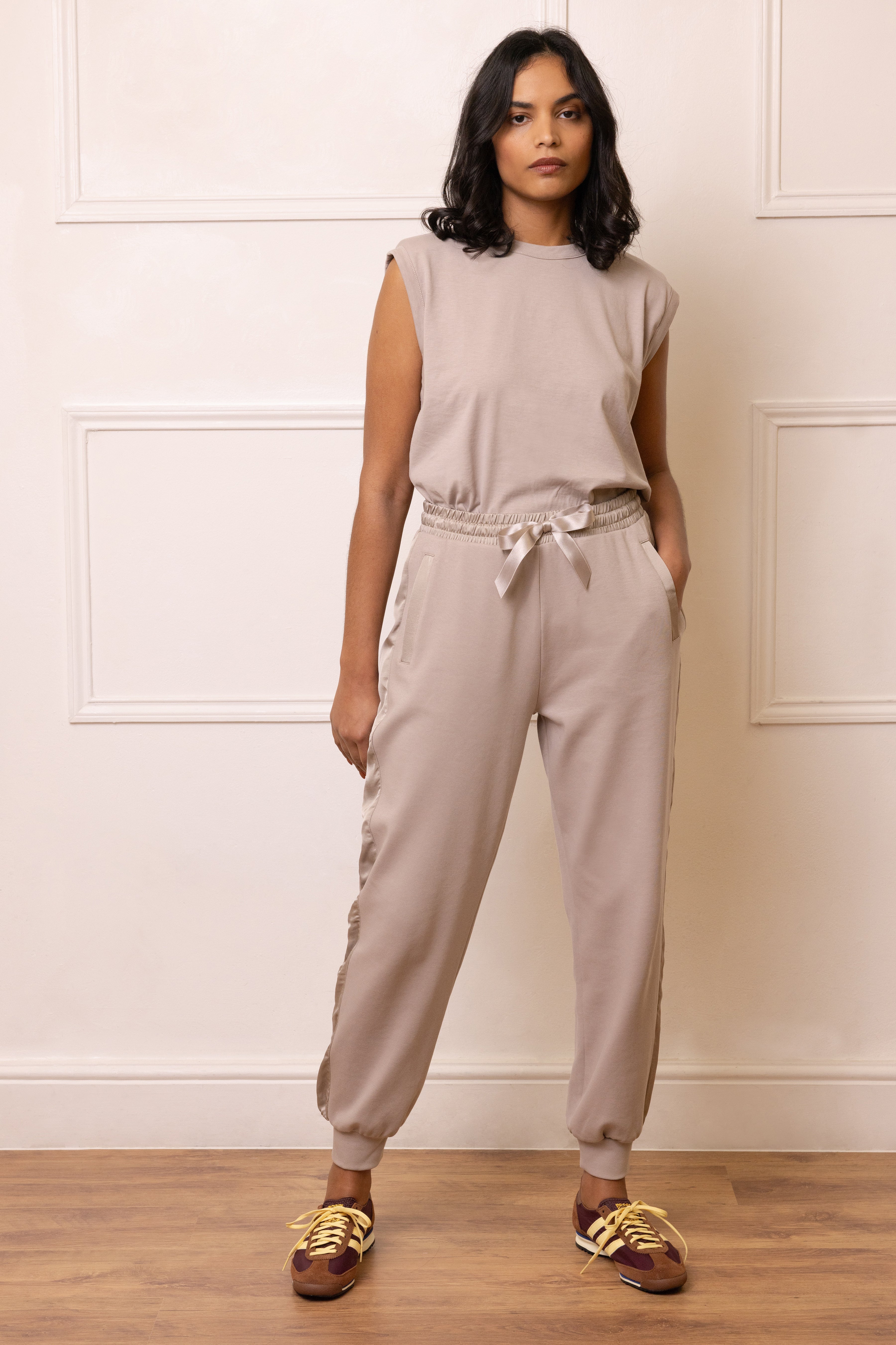 Perfect Side Stripe Joggers - Biscuit