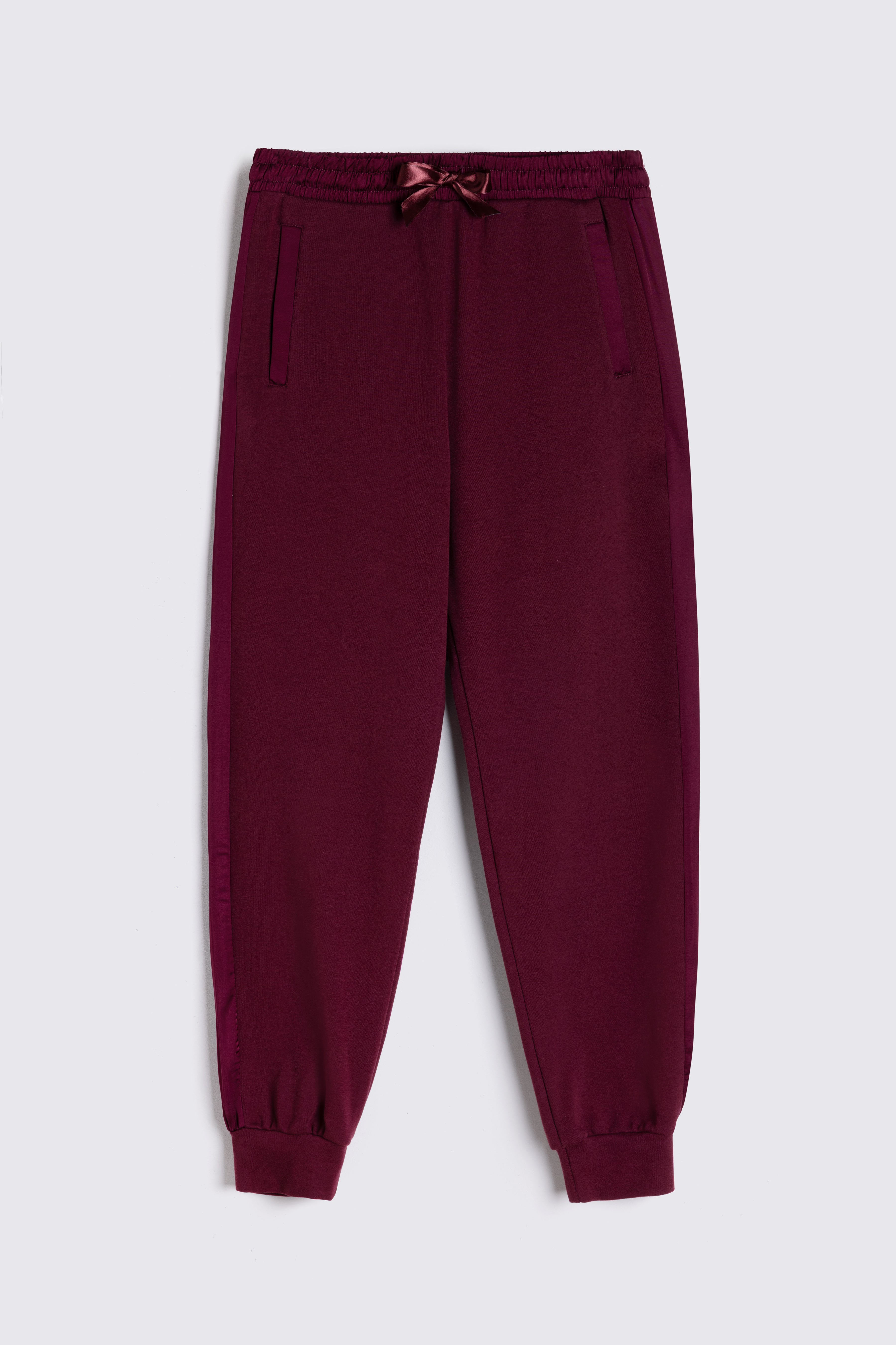Perfect Side Stripe Joggers - Dark Cherry