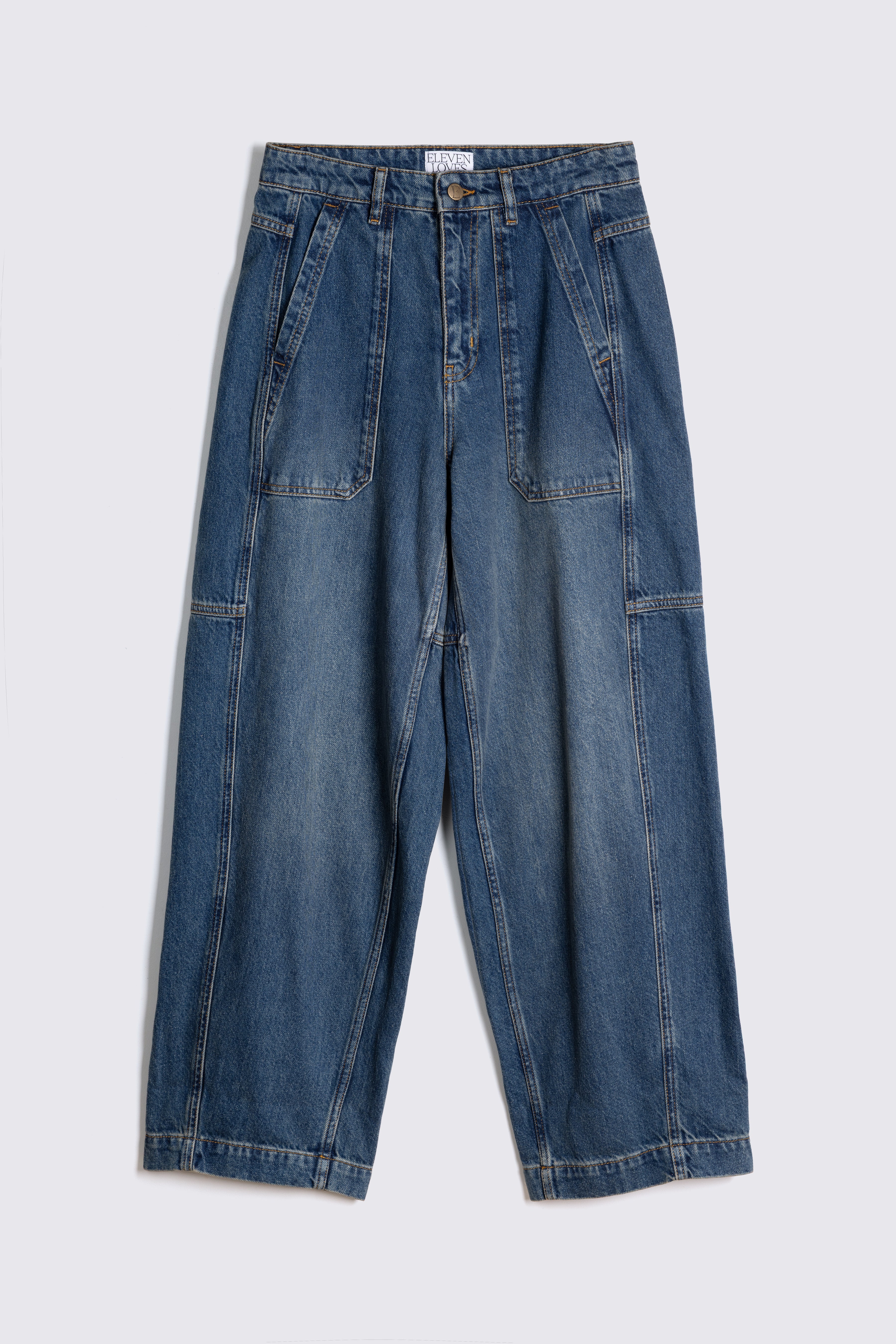 Billie Barrel Leg Jeans - Mid Wash