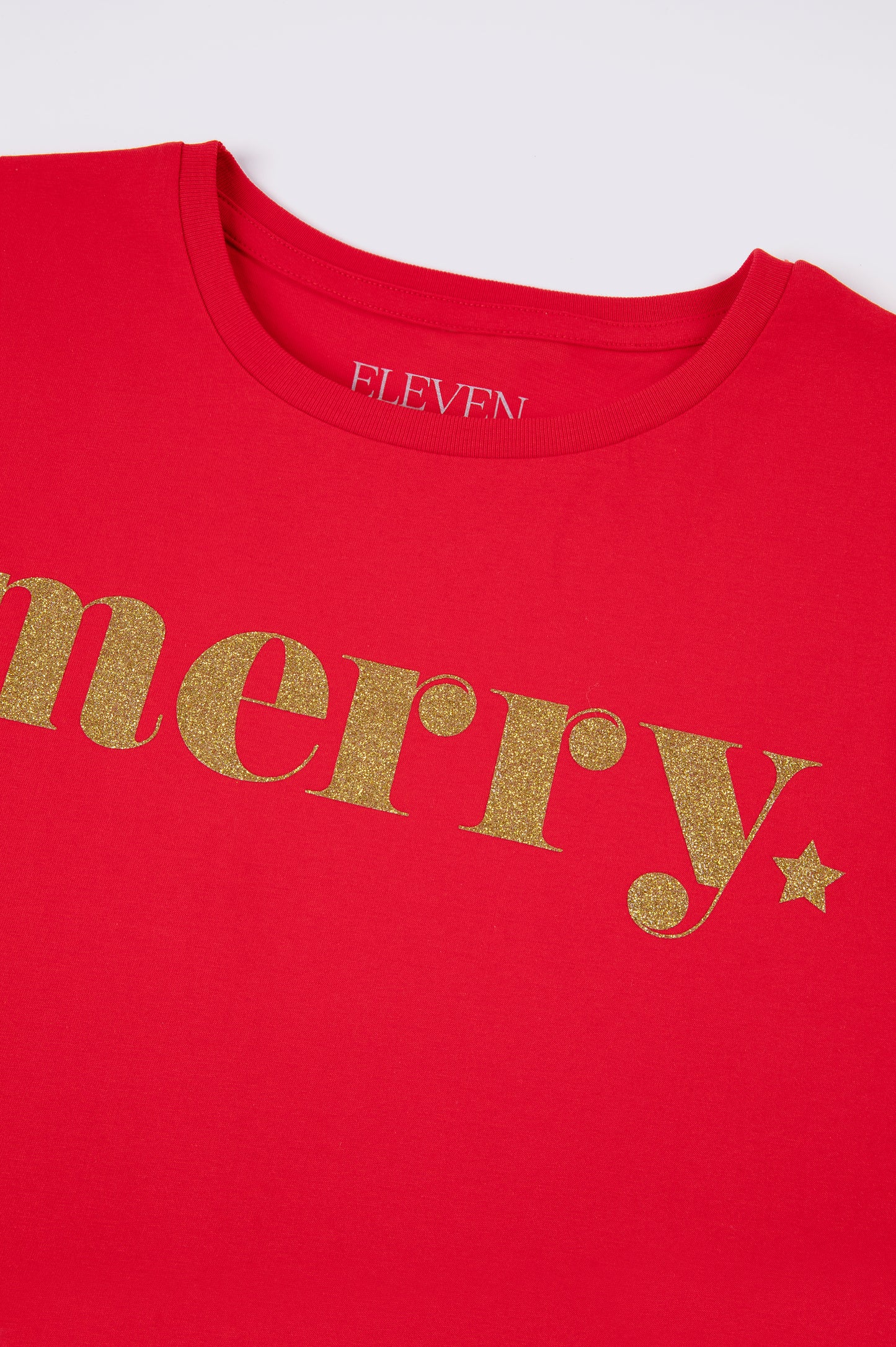 Merry Perfect Roll Sleeve T-Shirt (Red)